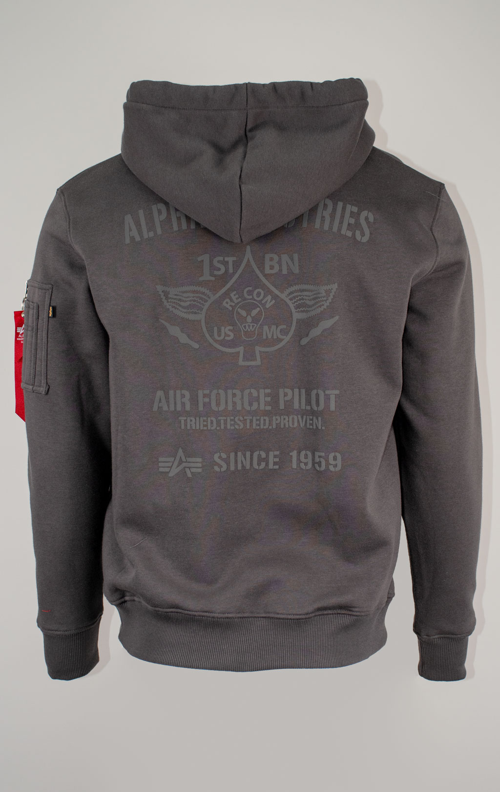 Толстовка ALPHA INDUSTRIES AIR FORCE HOODY vintage grey 