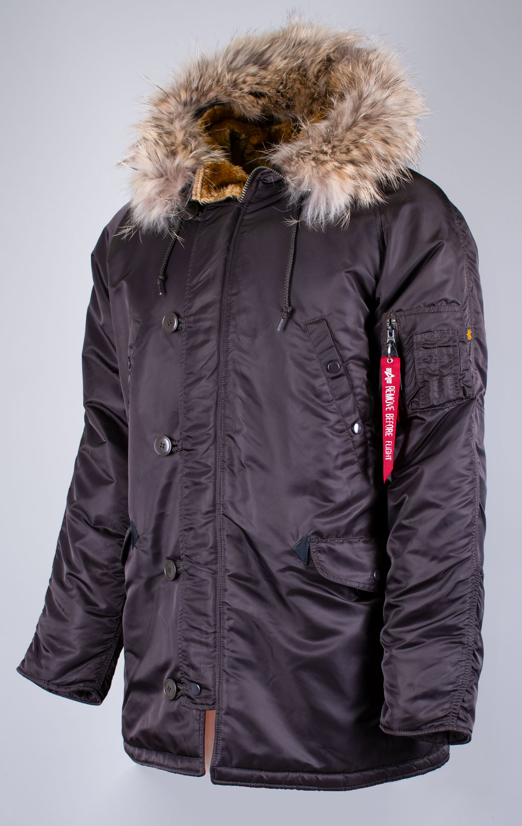 Аляска ALPHA INDUSTRIES N-3B VF 59 натур. мех deep brown 