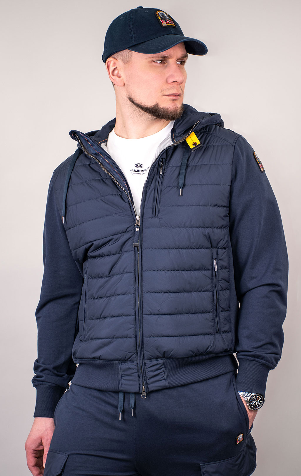 Толстовка комбинированная PARAJUMPERS IVOR SS 24 blue navy 