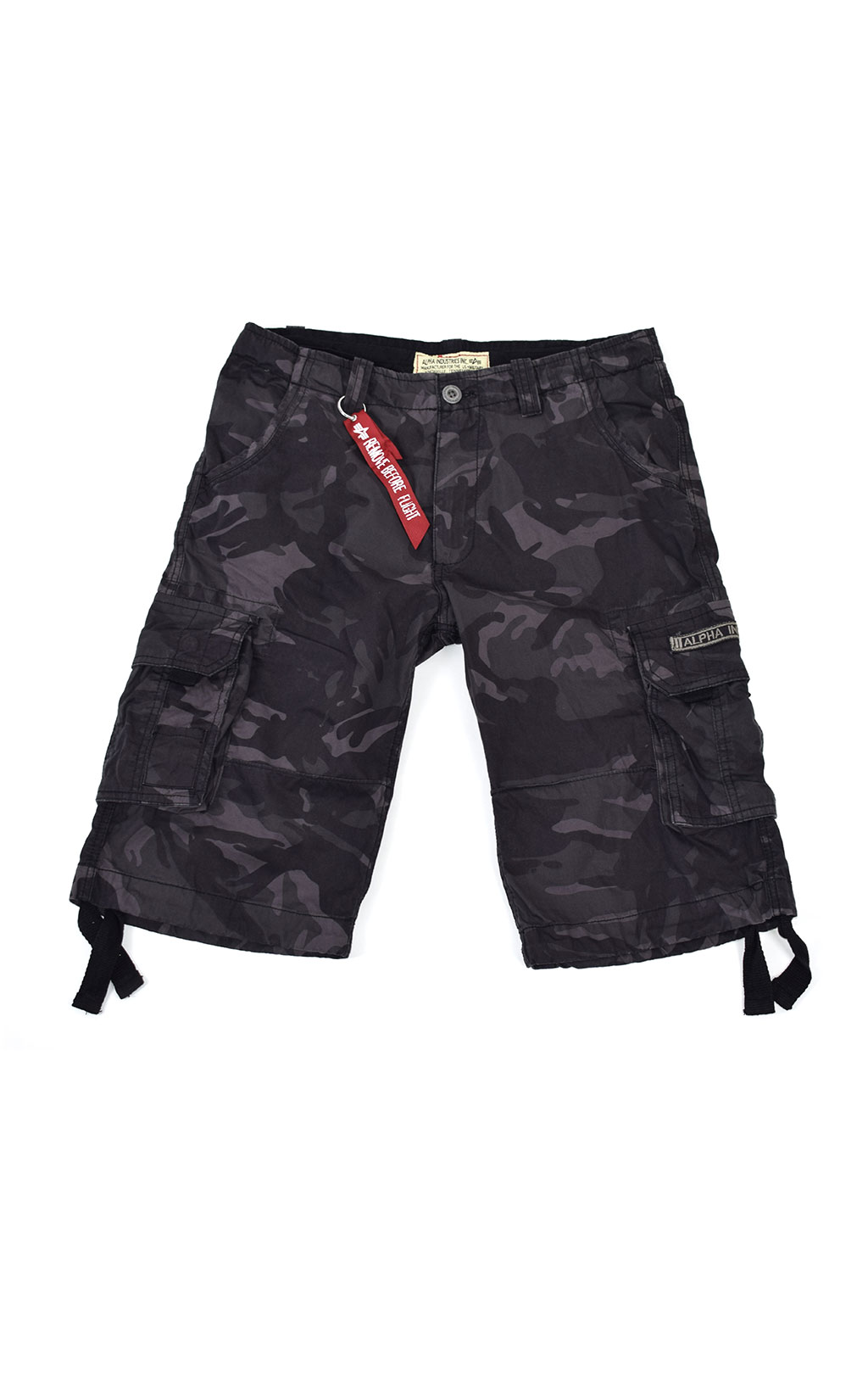 Шорты ALPHA INDUSTRIES JET black camo 