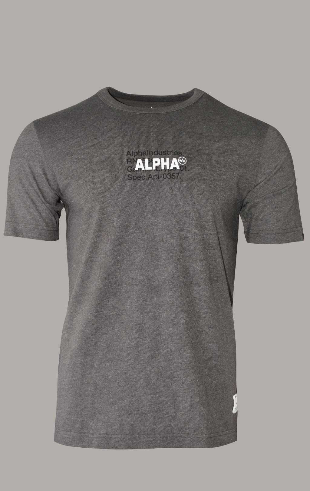 Футболка ALPHA INDUSTRIES ALPHA CODE GRAPHIC TEE SS 23 dark charcoal heather 