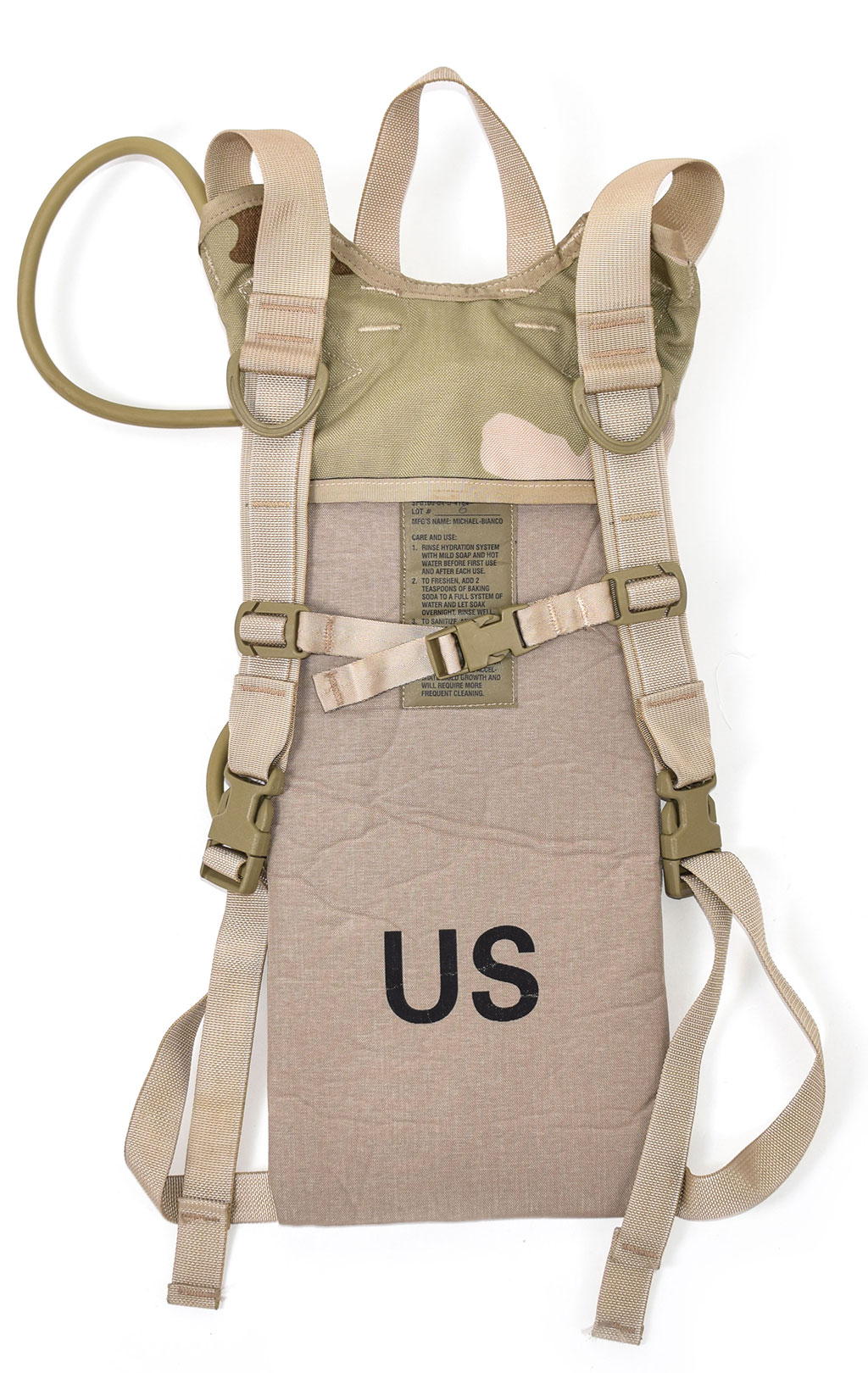 Питьевая система армейская MOLLE, горловина снаружи, 3L desert-3/khaki США