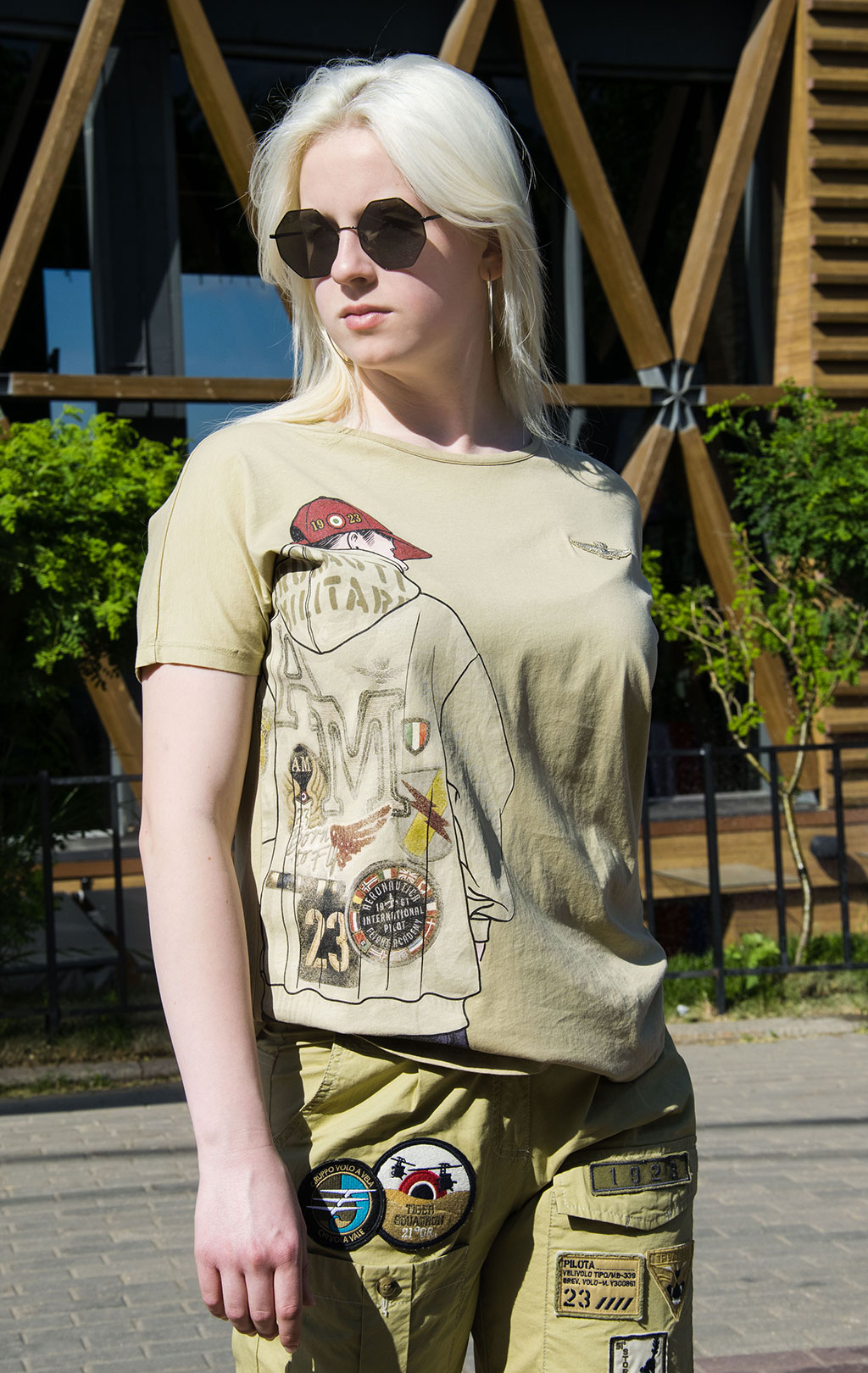 Женская футболка AERONAUTICA MILITARE SS 22/PT khaki (TS 1972) 