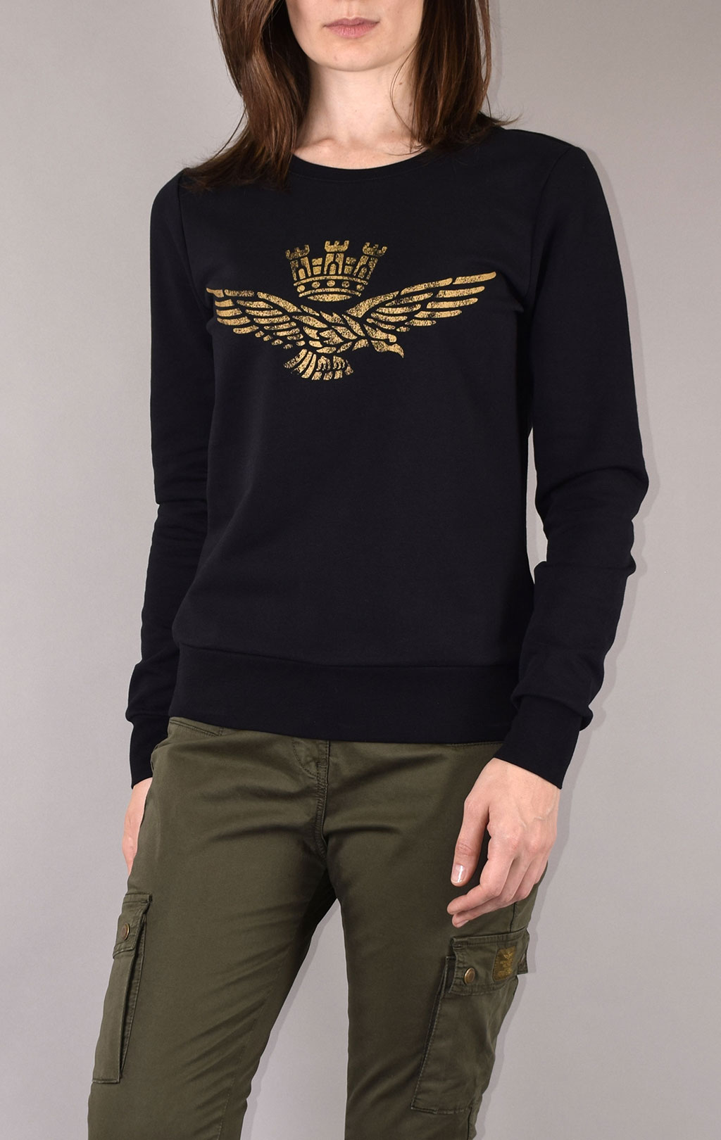 Женский свитшот AERONAUTICA MILITARE FW 19/20 nero (FE 1306) 