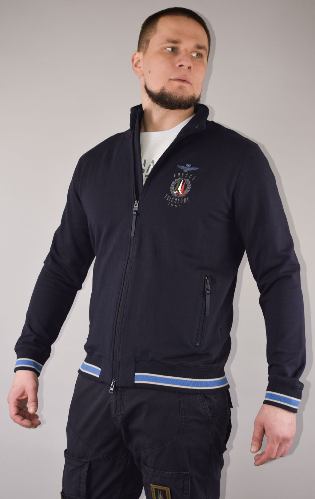 Олимпийка AERONAUTICA MILITARE SS 22/BD dark navy (FE 1663) 