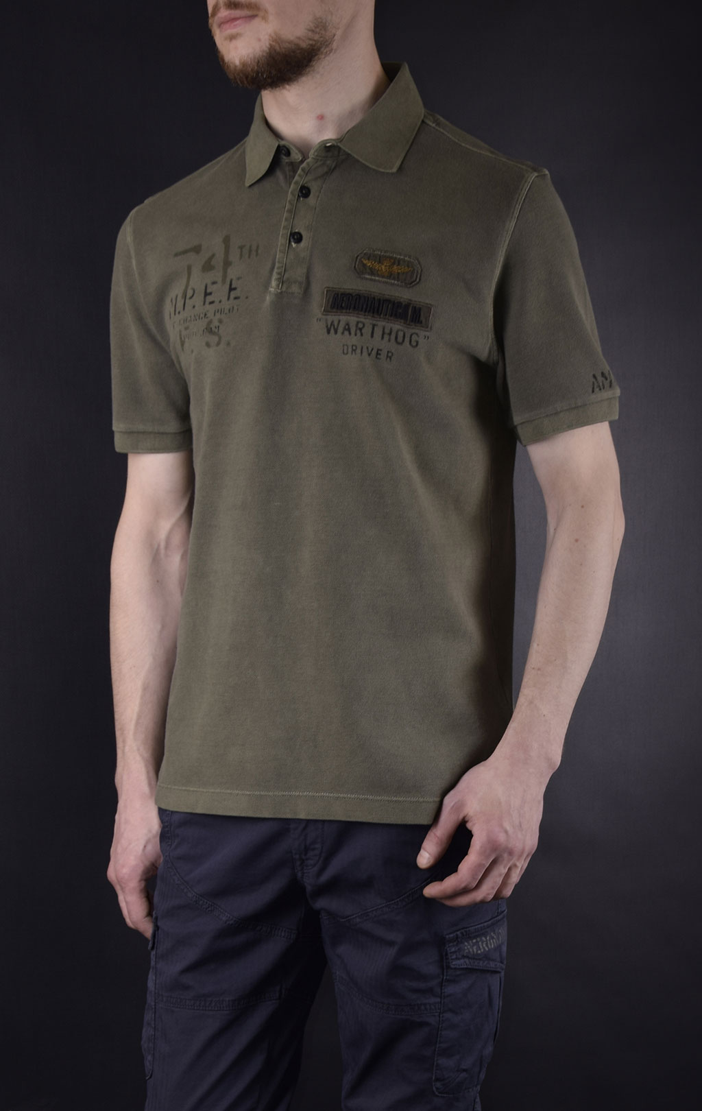 Футболка-поло AERONAUTICA MILITARE SS19 green mountain (PO 1332) 