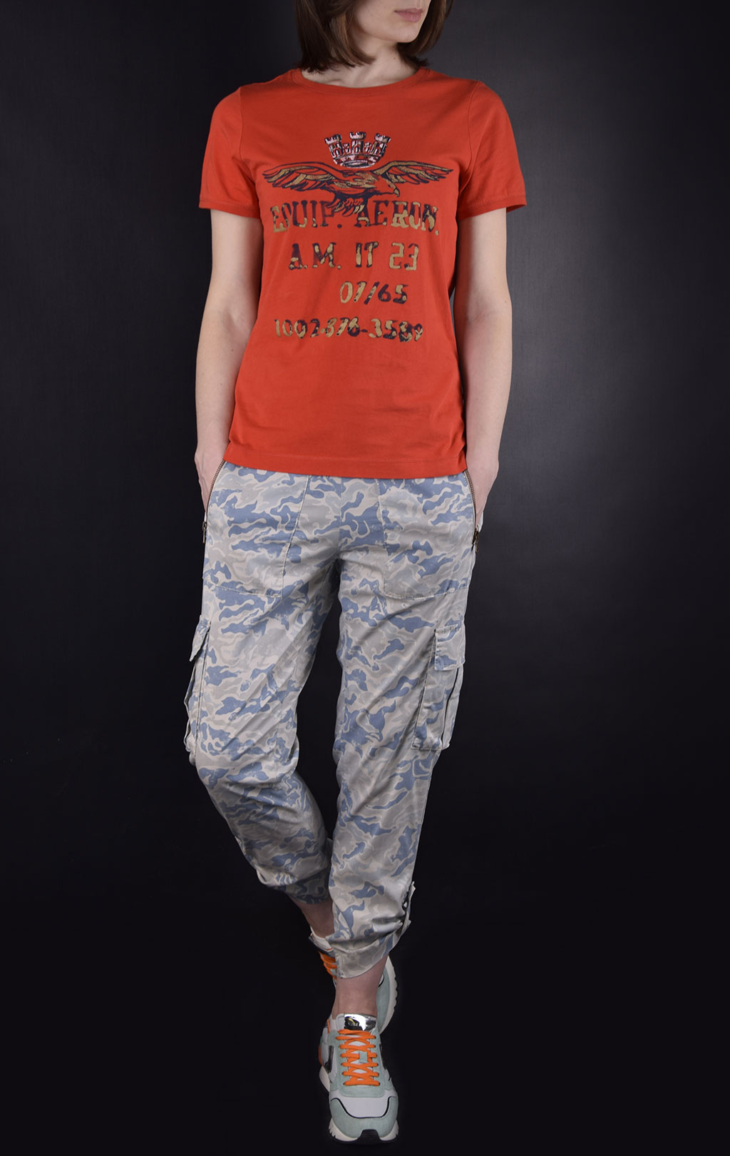 Женская футболка AERONAUTICA MILITARE SS19 arancio (TS 1586) 