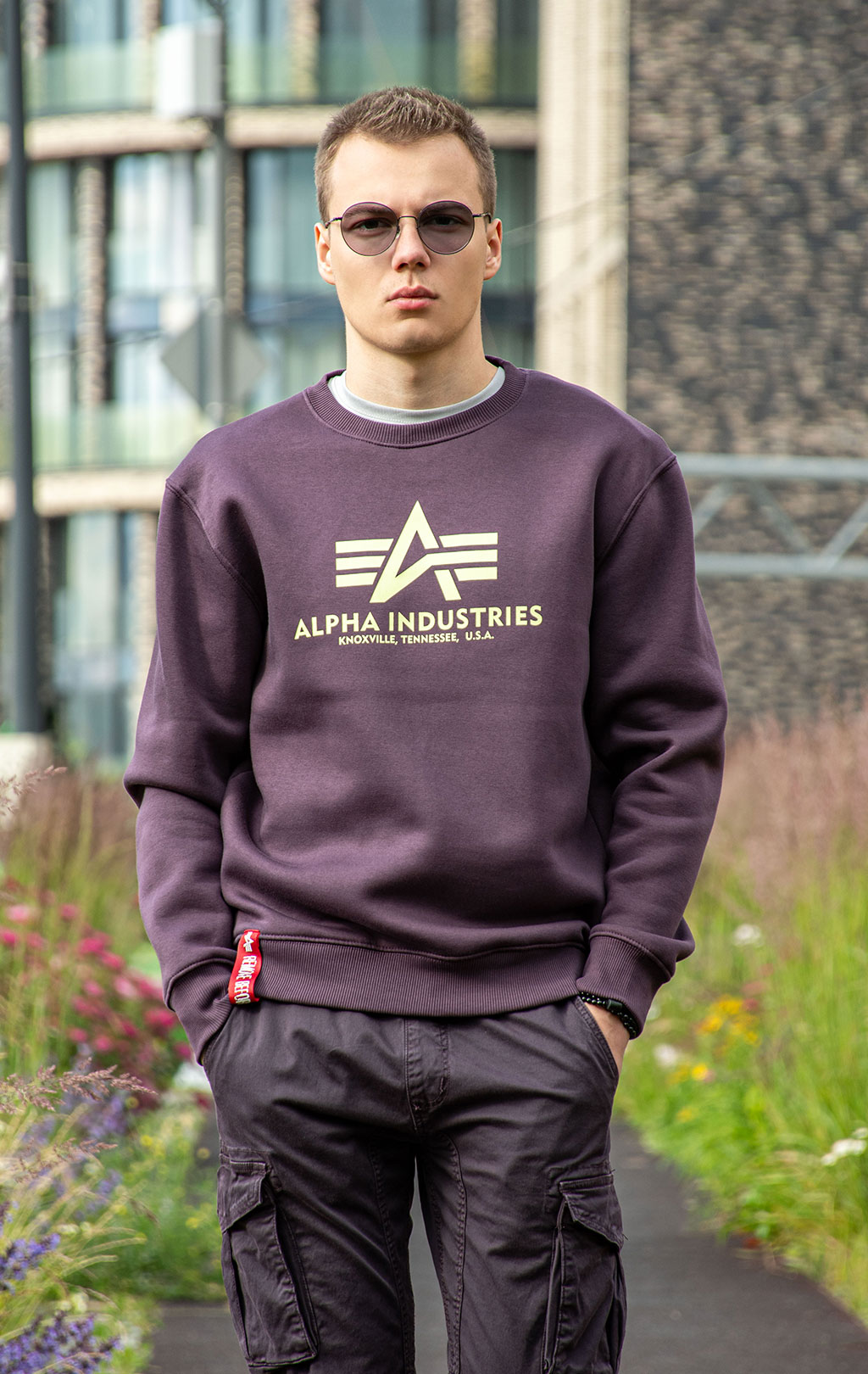 Свитшот ALPHA INDUSTRIES BASIC SWEATER plum 