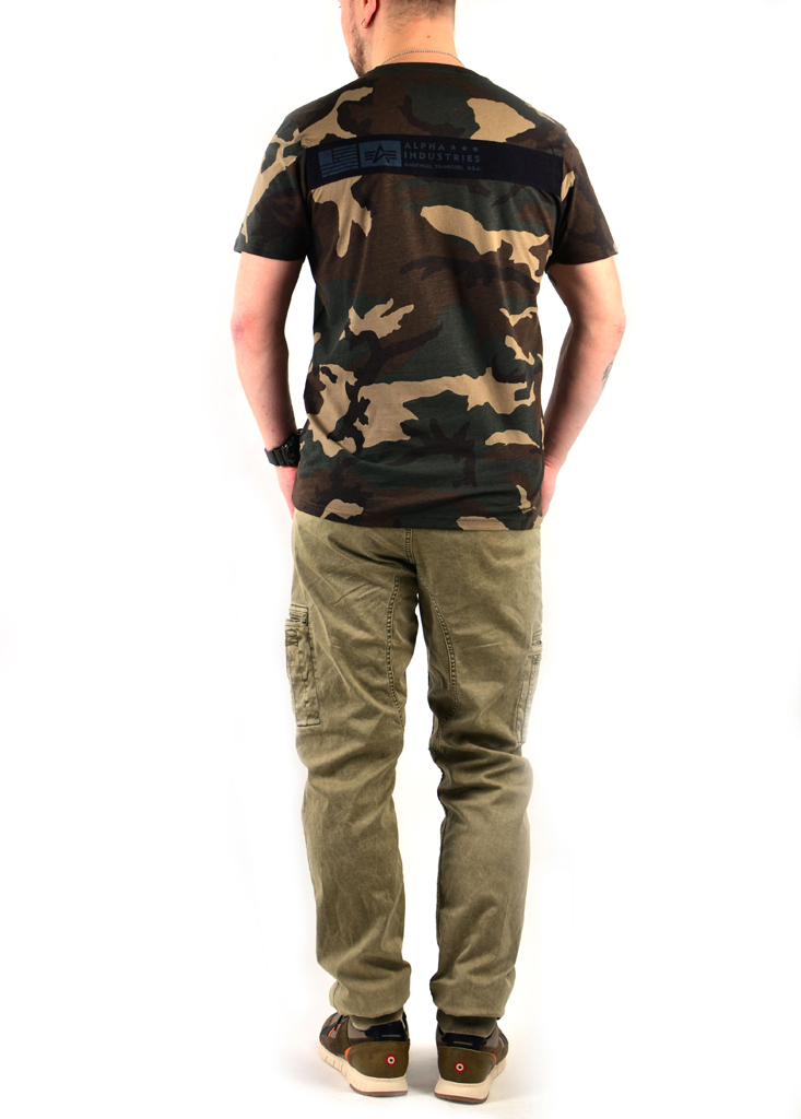 Футболка ALPHA INDUSTRIES ALS camo woodland 65 