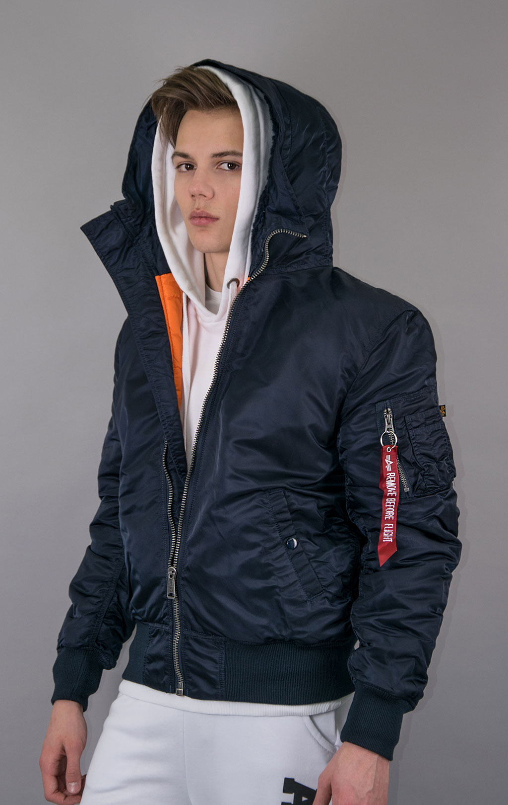 Куртка ALPHA INDUSTRIES HOODED MA-1 rep. blue 