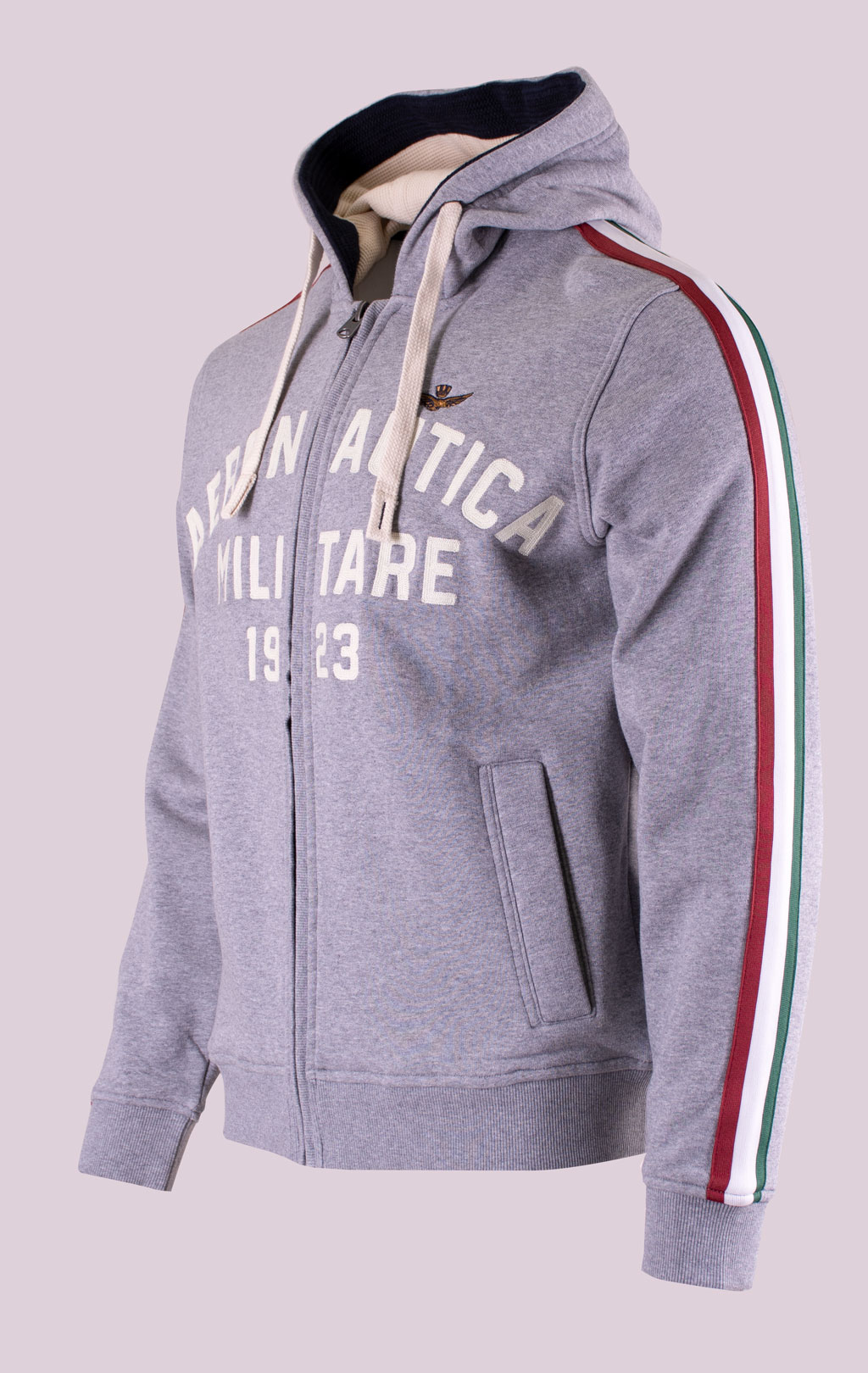 Толстовка с капюшоном AERONAUTICA MILITARE SS 26/BD grigio melange (FE 2070) 
