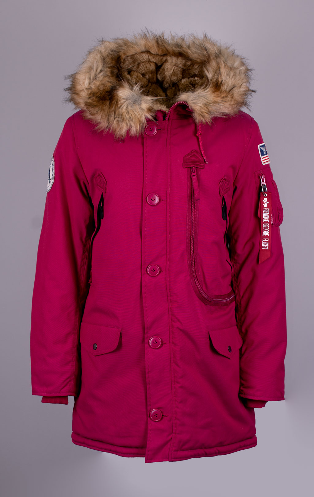 Женская аляска ALPHA INDUSTRIES POLAR major red 