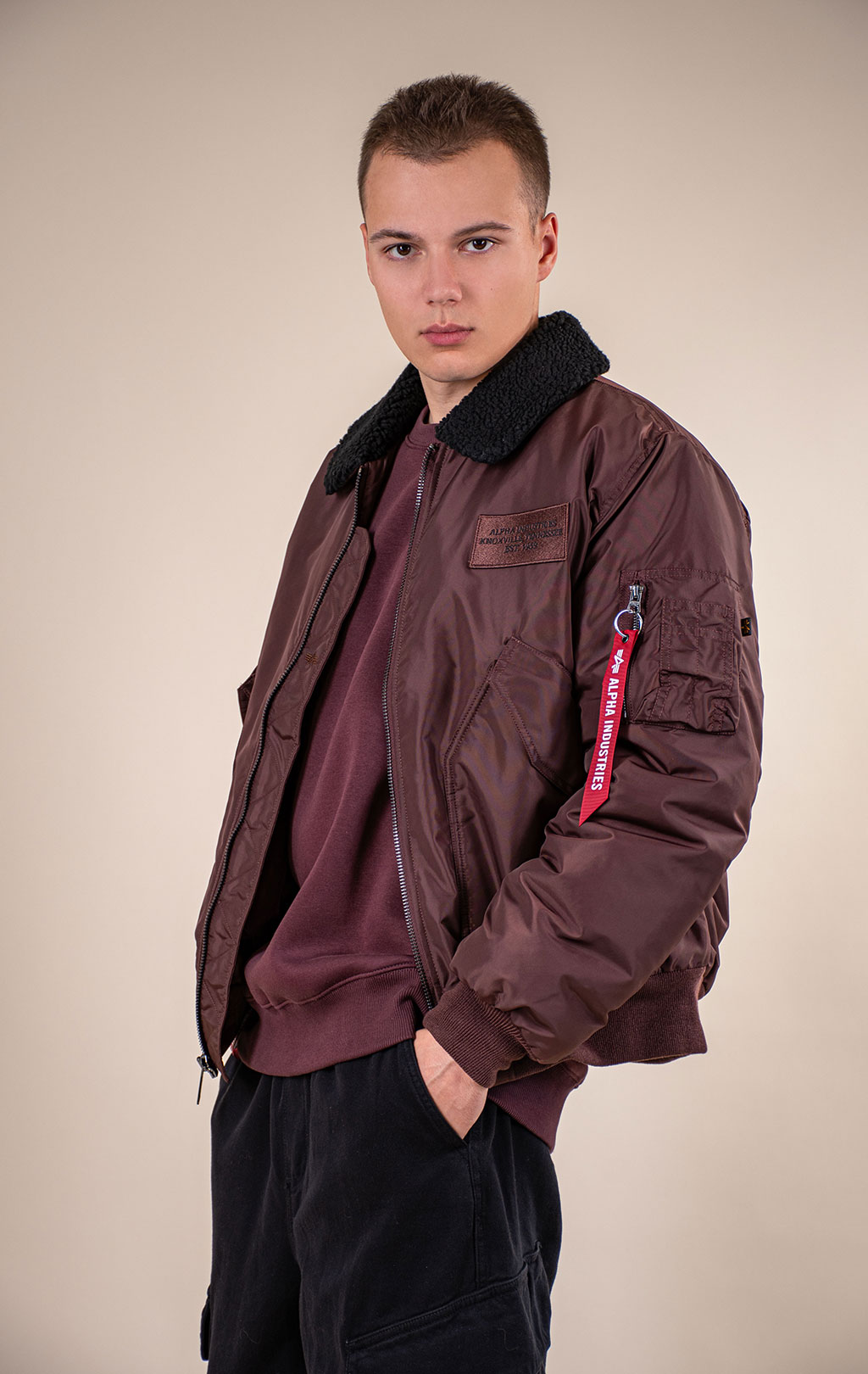 Куртка лётная ALPHA INDUSTRIES CWU 45/P RELAXED FIT FLIGHT JACKET (OXFORD SC) FW 26/27 cocoa 