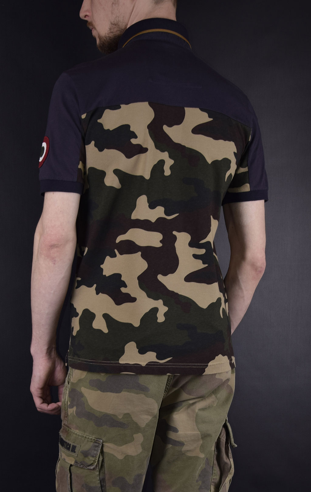 Футболка-поло AERONAUTICA MILITARE SS19 blue navy/camouflage (PO 1339) 