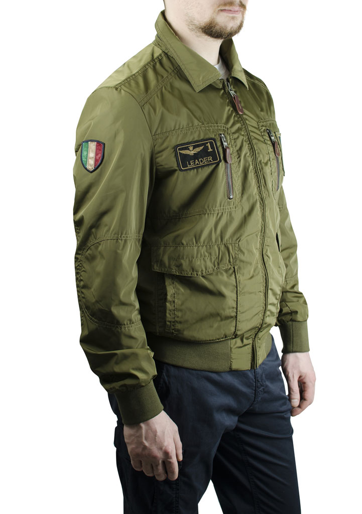 Ветровка-бомбер AERONAUTICA MILITARE verde oliva (AB 1559) 