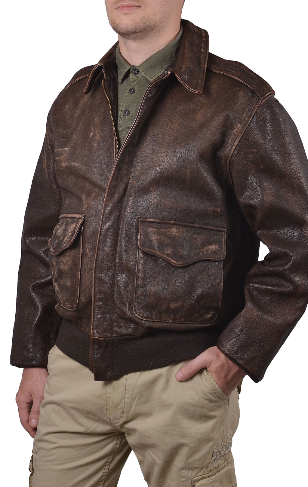 Куртка летная COCKPIT VINTAGE P-51 MUSTANG A-2 кожа brown (Z21P008) 