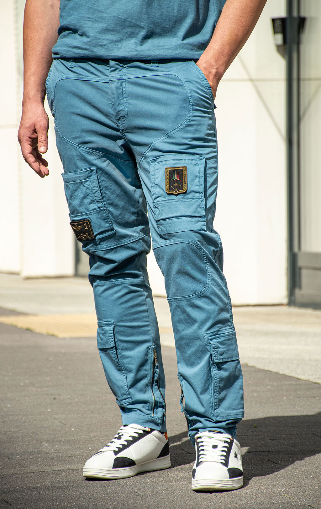 Брюки-карго AERONAUTICA MILITARE ANTI-G SS 26/AL dusty blue (PA 1387) 