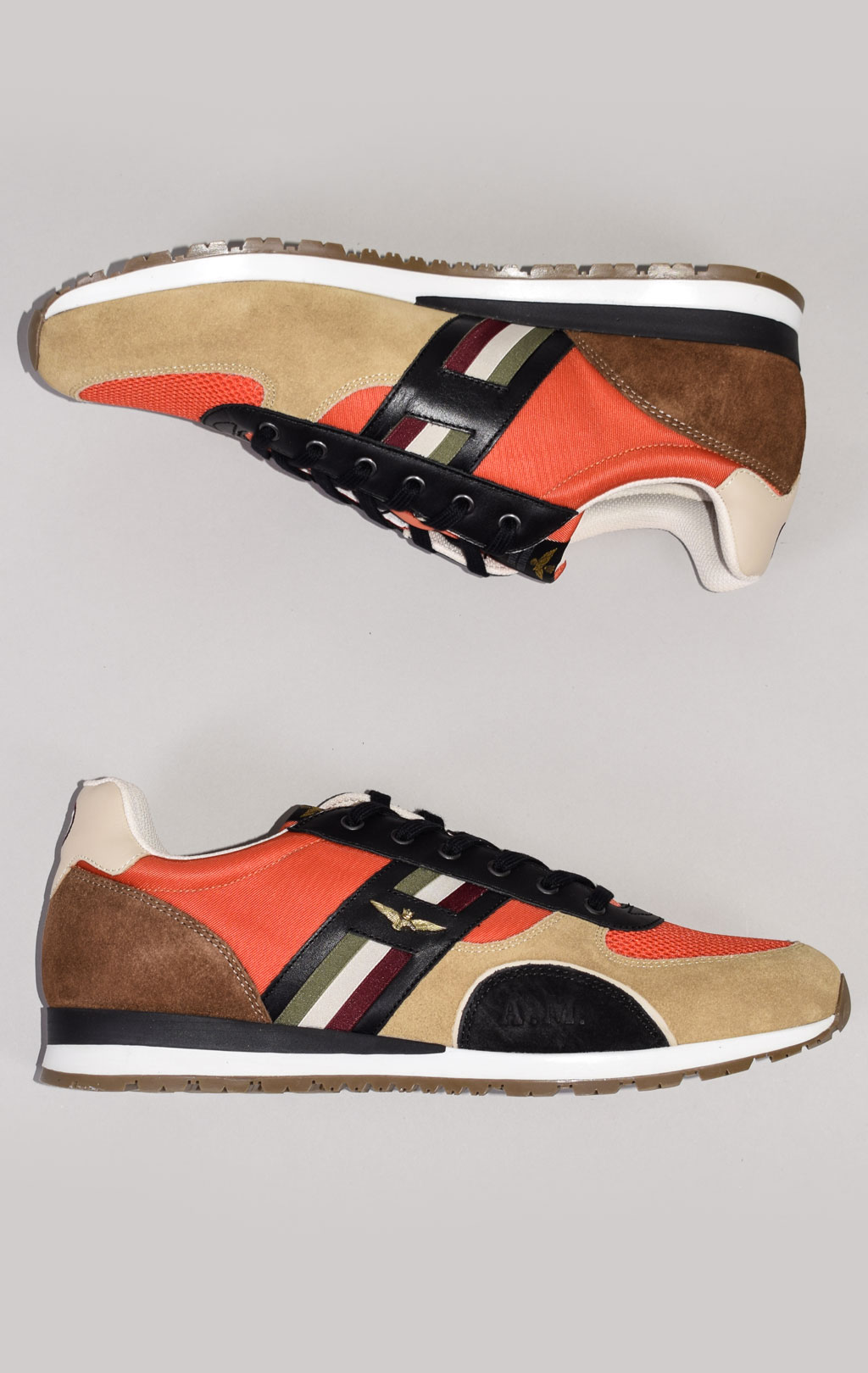 Кроссовки AERONAUTICA MILITARE SS 22 m/PT arancio/beige chiaro/marrone (SC 190) 