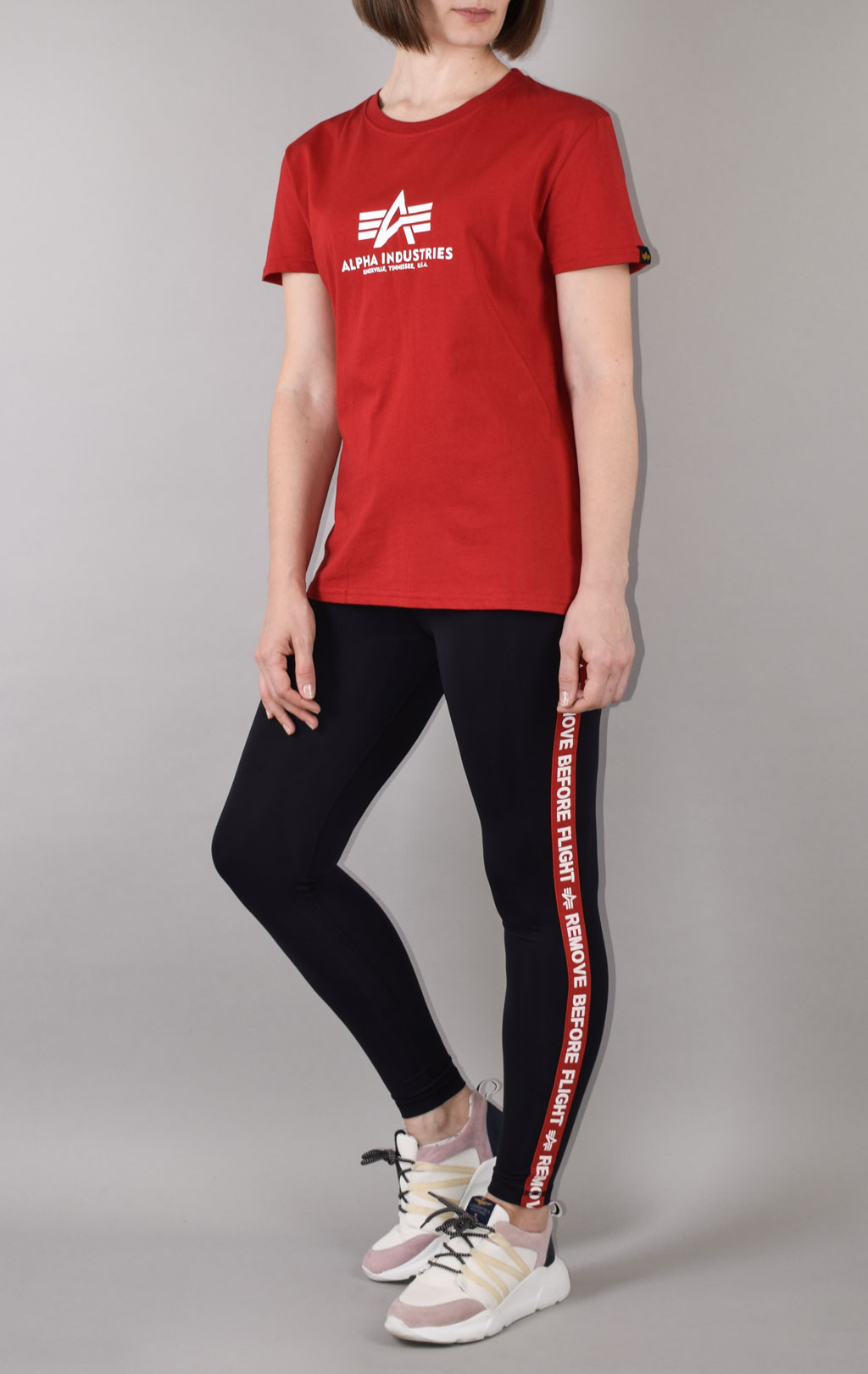 Женская футболка ALPHA INDUSTRIES NEW BASIC T speed red 