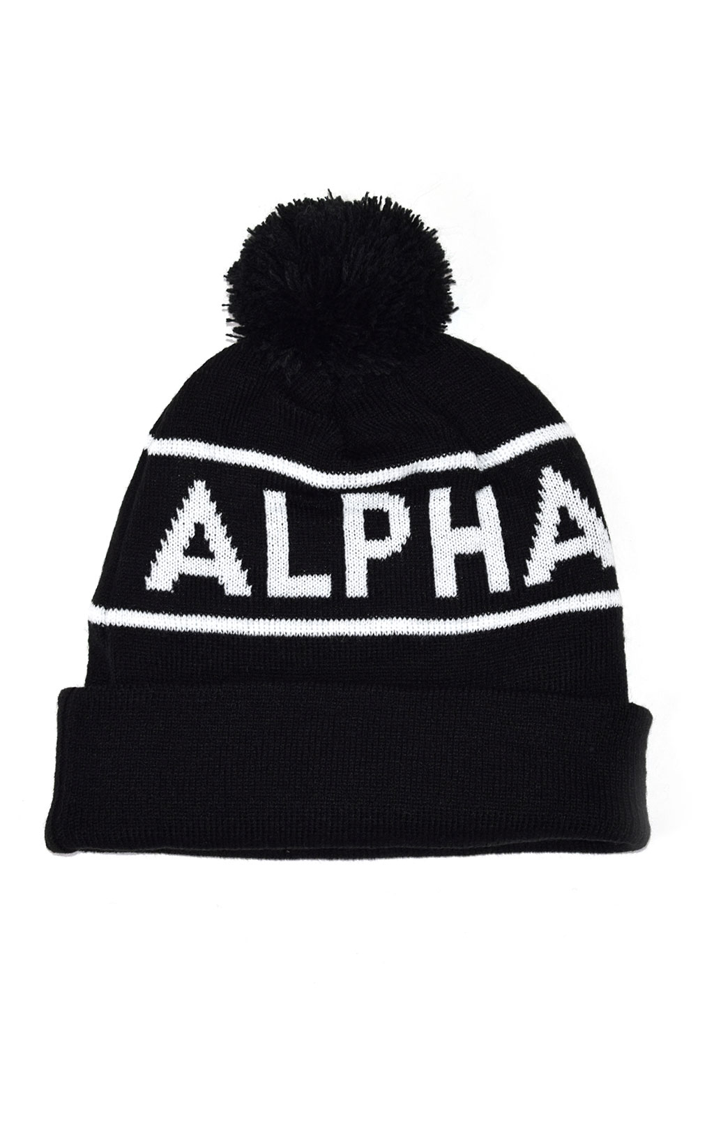 Шапка ALPHA INDUSTRIES BLOCK BOBBLE BEANIE black 