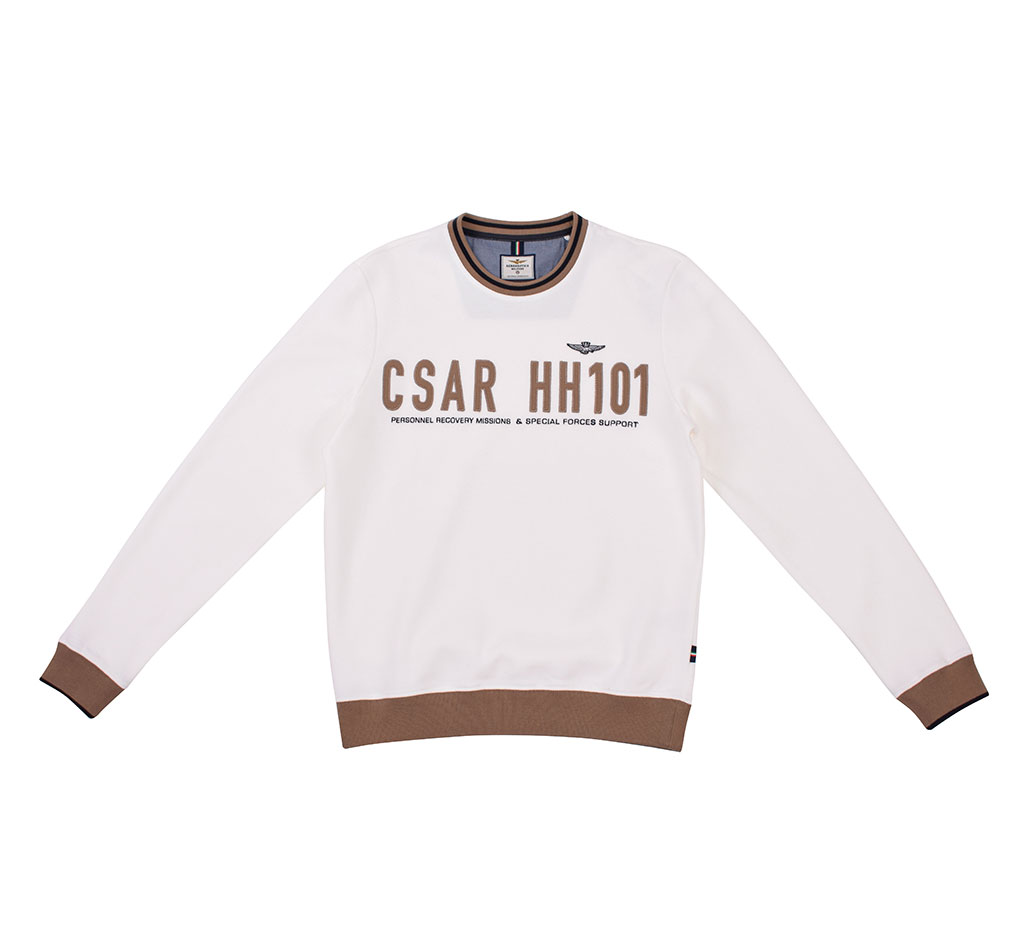 Свитшот AERONAUTICA MILITARE SS 20/TR of white (FE 1468) 