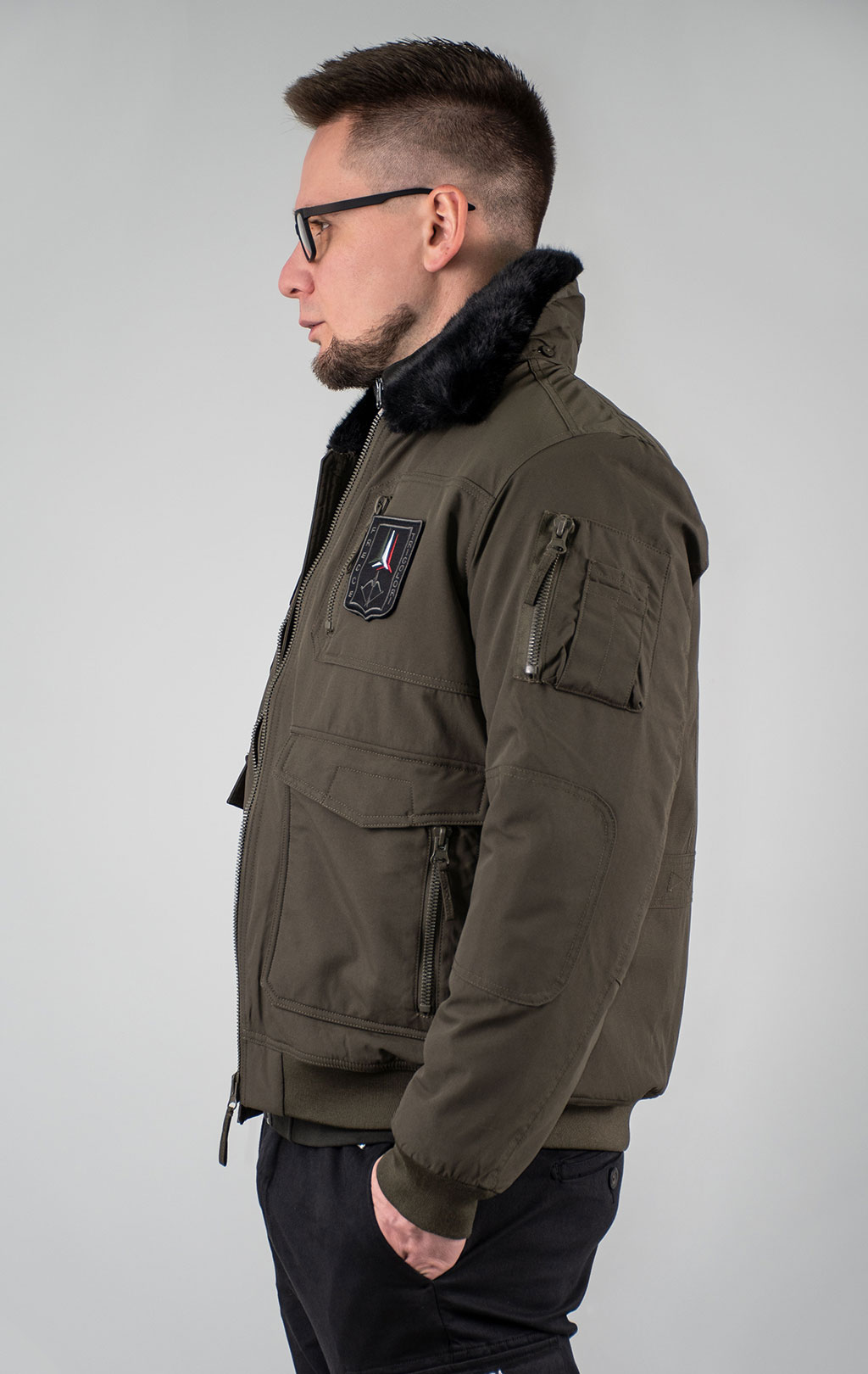 Куртка-пилот AERONAUTICA MILITARE big size FW 24/25/BD dark musk (AB 2106) 