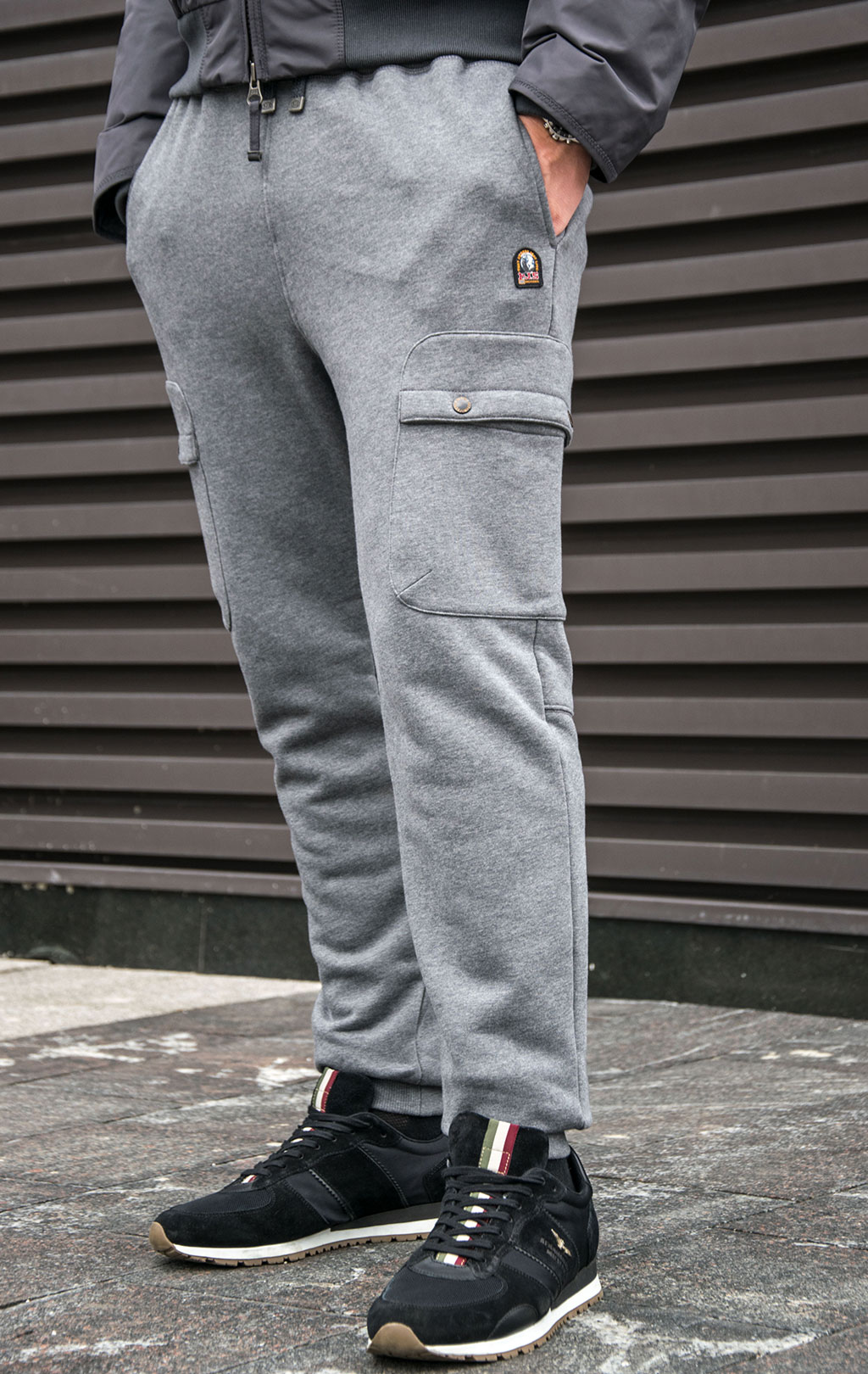 Брюки трикотажные PARAJUMPERS BLACK STONE с карманами FW 23/24 asphalt melange 