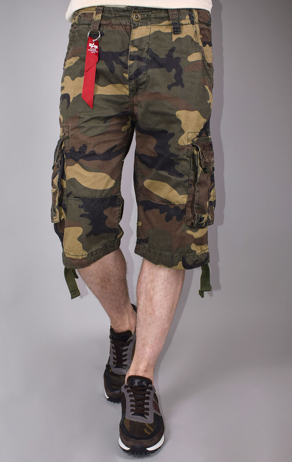 Шорты ALPHA INDUSTRIES JET camo woodland 65 