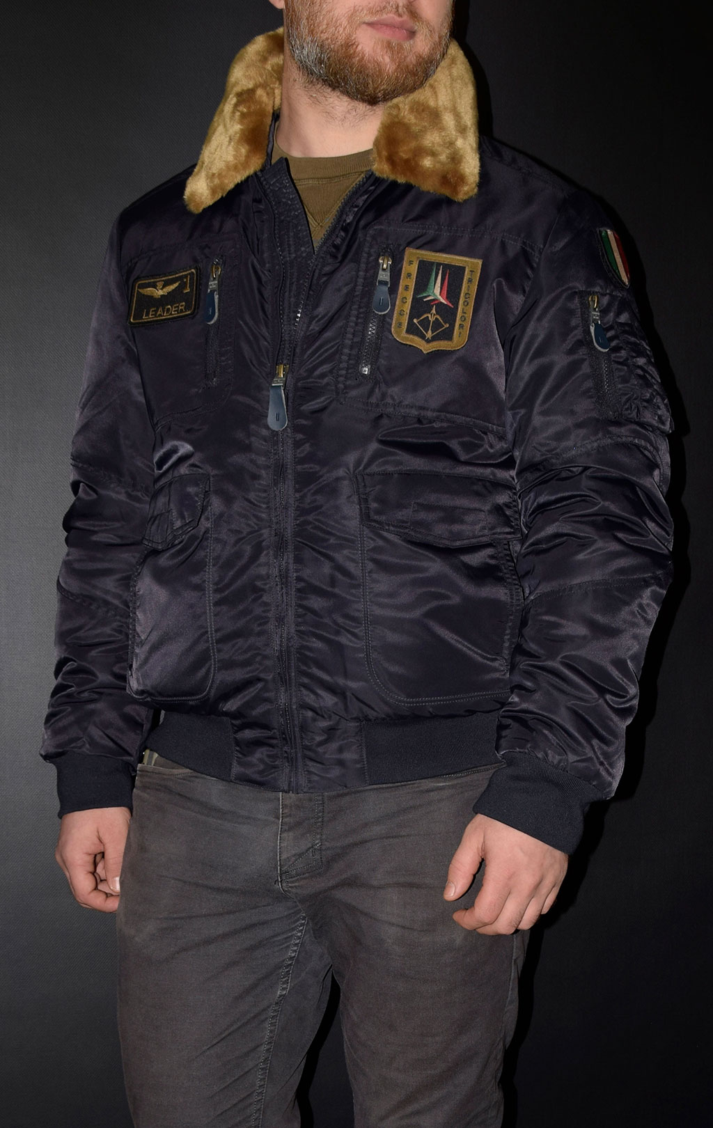 Куртка-пилот AERONAUTICA MILITARE blue navy (AB 1676) 