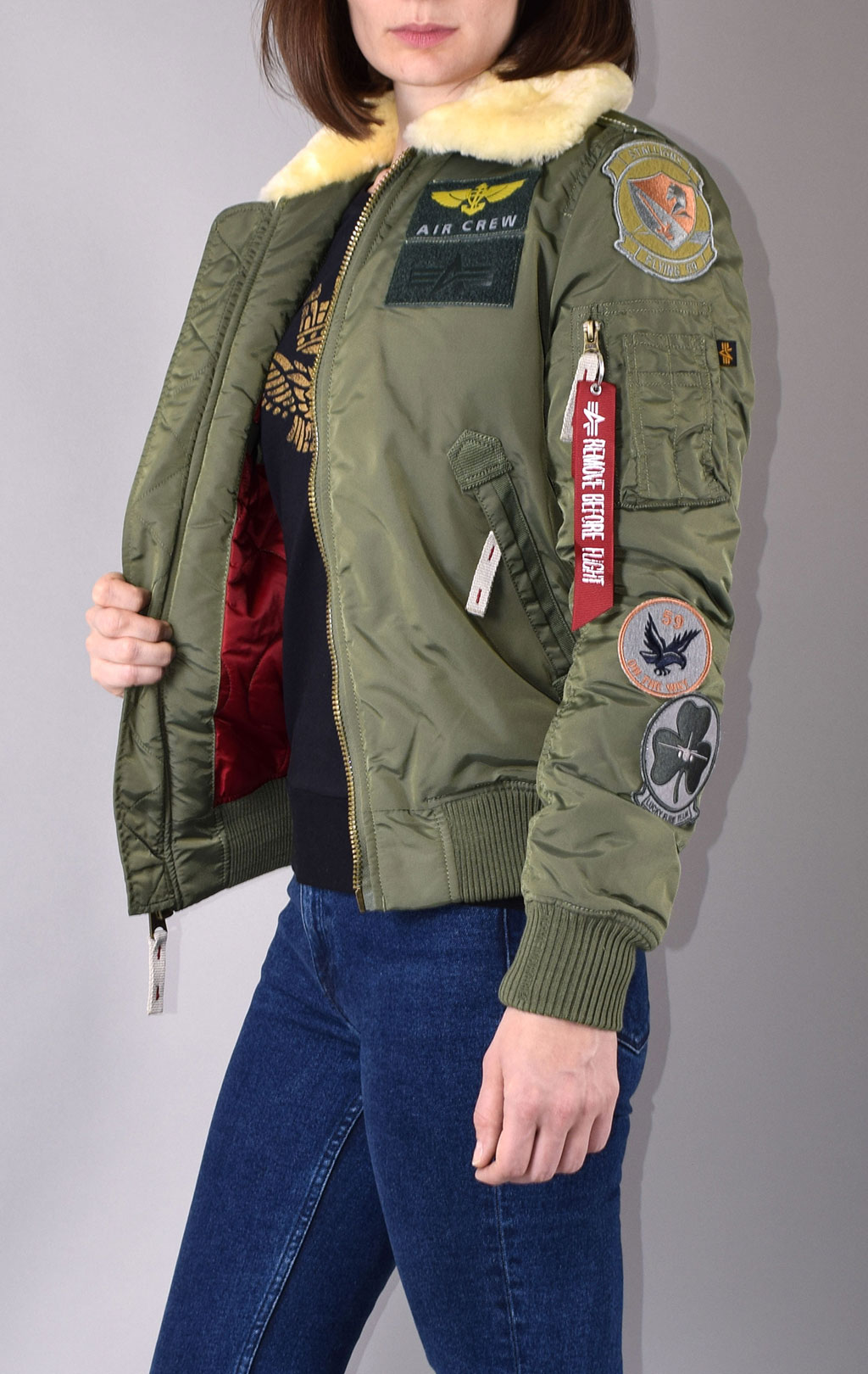 Женская куртка-пилот ALPHA INDUSTRIES INJECTOR-III PATCH sage green 