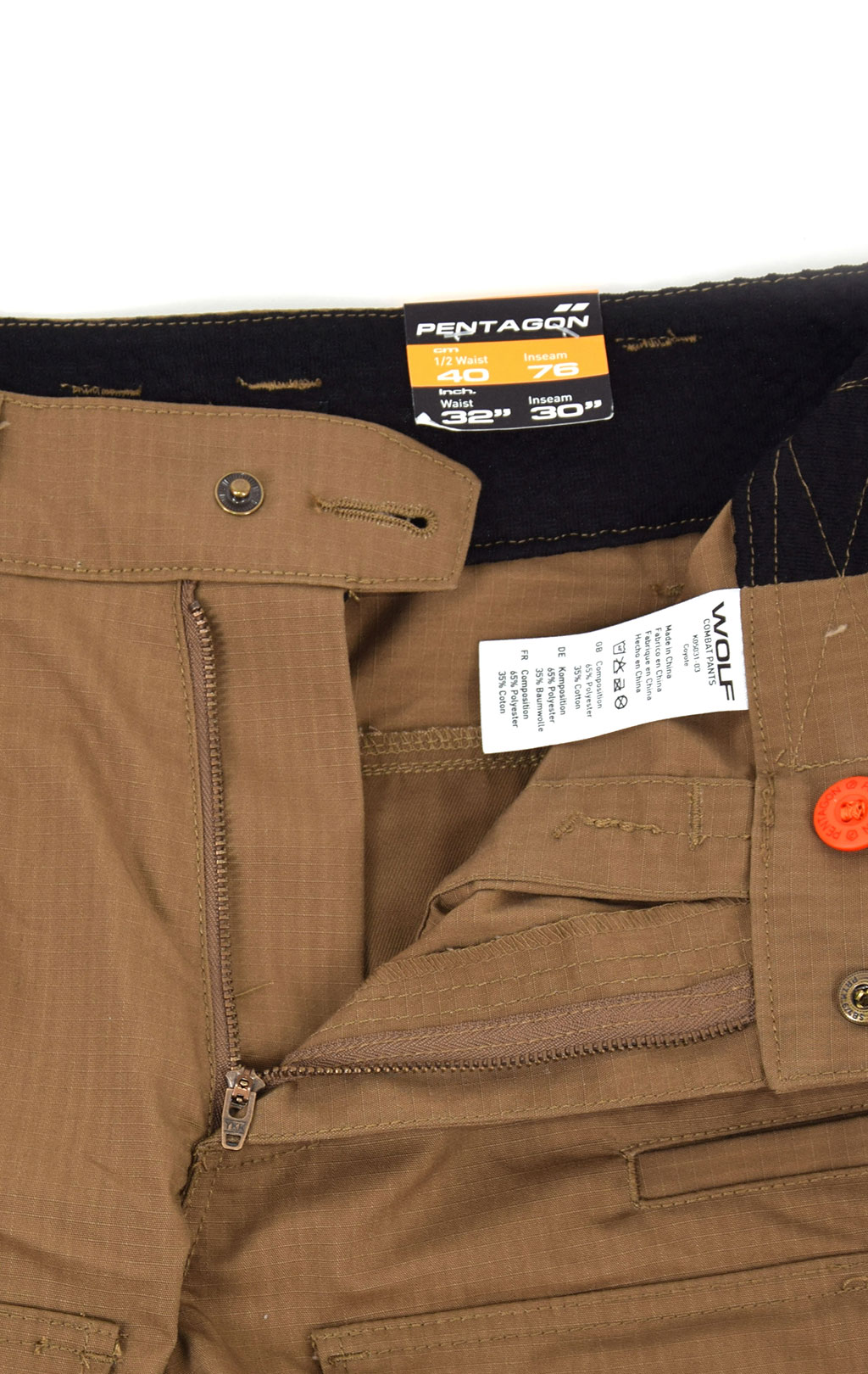 Брюки тактические Pentagon WOLF big size хлопок35%/полиэстер65% Rip-Stop stretch coyote 05031 
