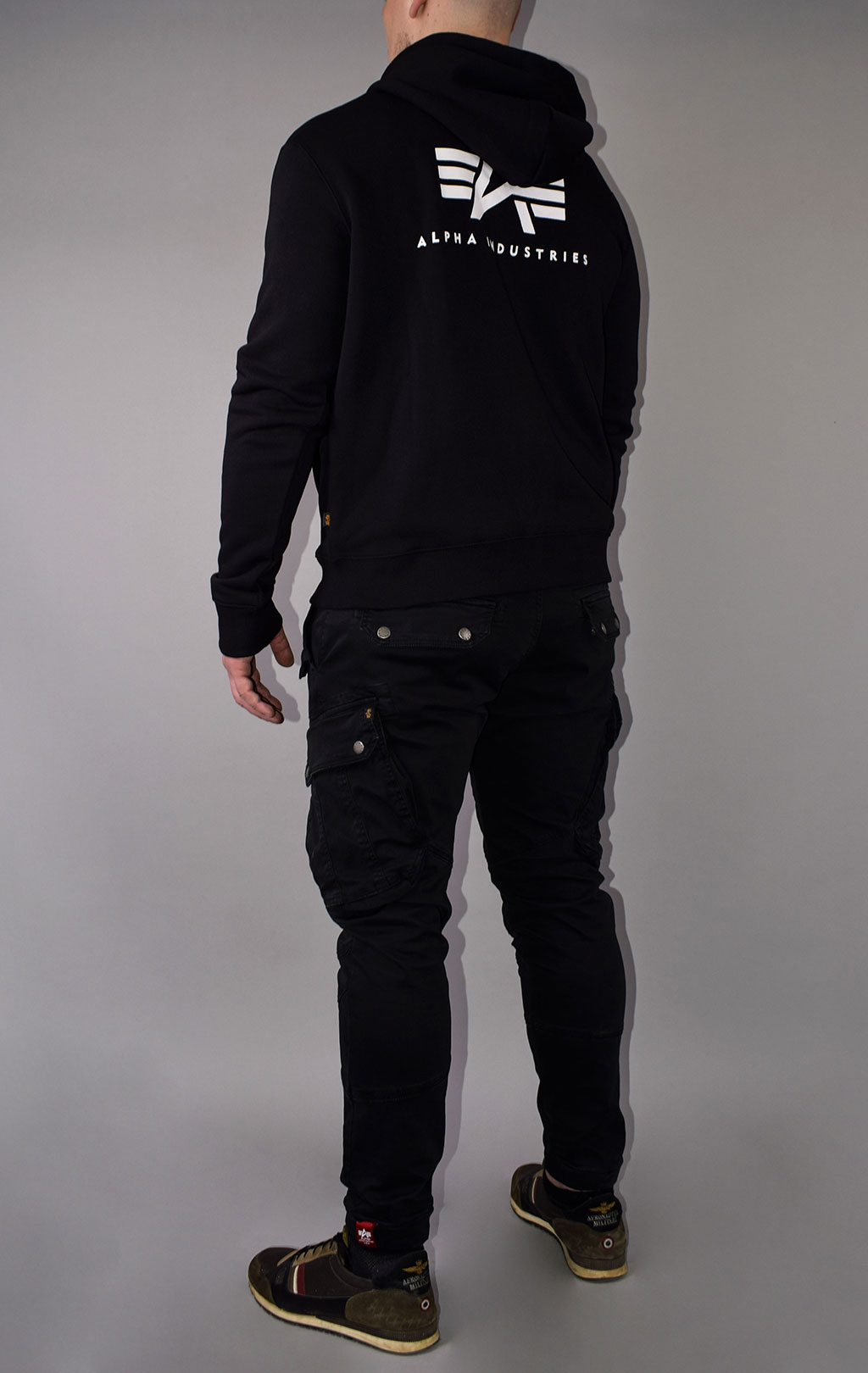 Толстовка ALPHA INDUSTRIES SMALL LOGO FULL-ZIP HOODIE black 