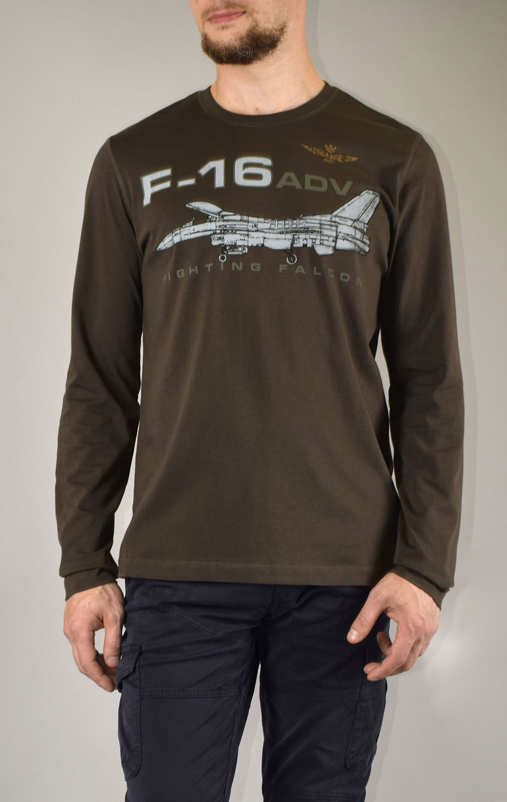Лонгслив AERONAUTICA MILITARE FW 19/20 verde marcio (TS 1668) 