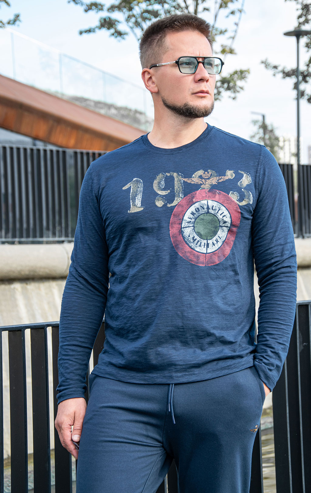 Лонгслив AERONAUTICA MILITARE FW 25/26/TR blue navy (TS 2487) 