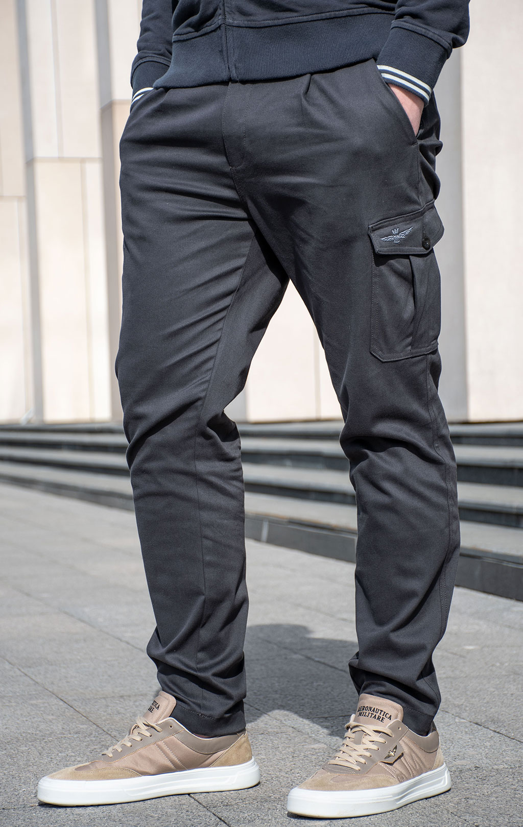 Брюки-карго AERONAUTICA MILITARE big size SS 24/TR anthracite grey (PA 1579) 