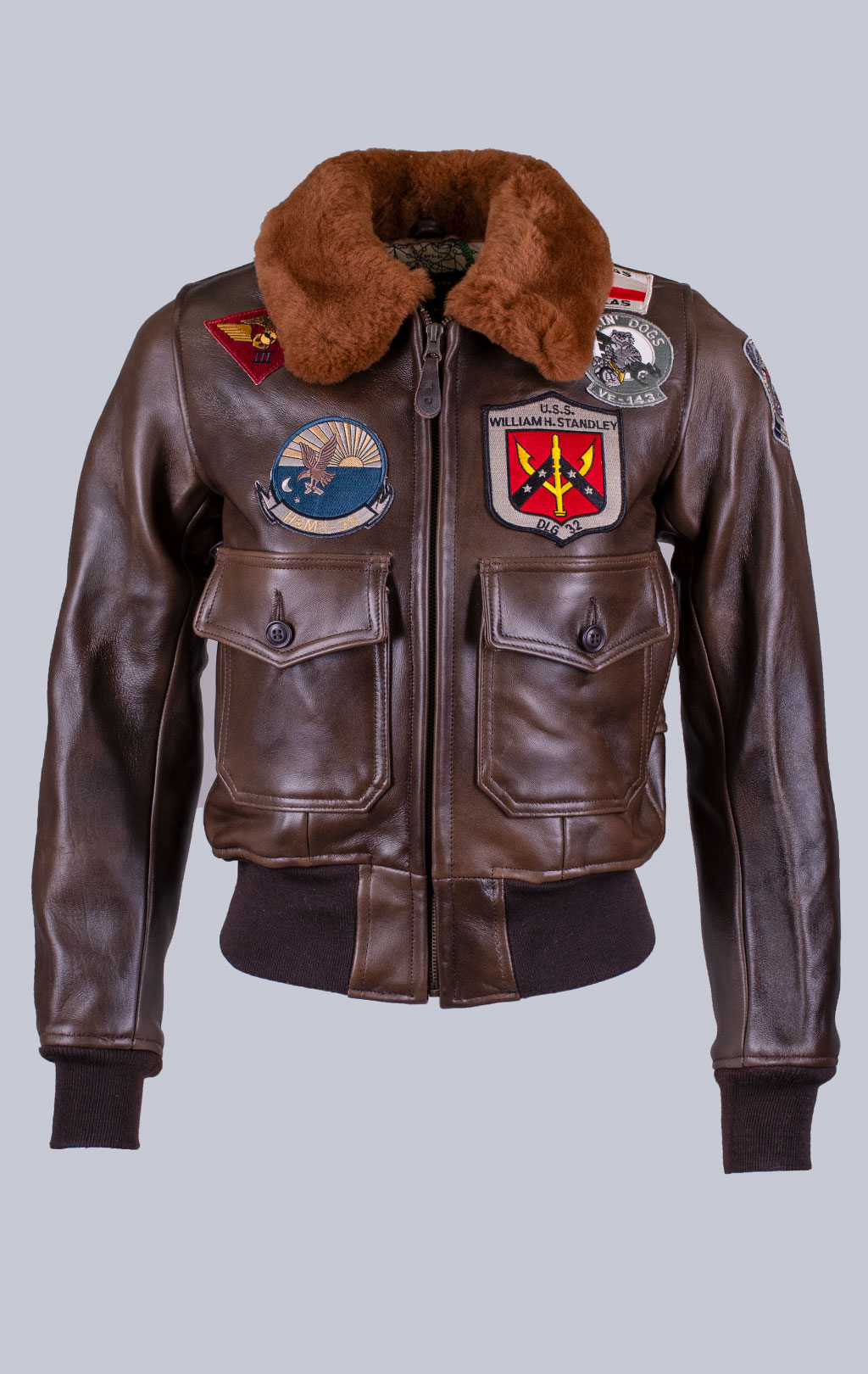 Женская куртка-пилот COCKPIT Top Gun кожа brown (W201036) 