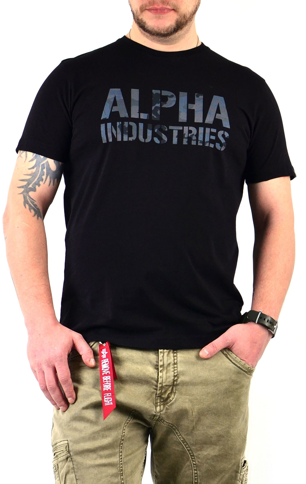 Футболка ALPHA INDUSTRIES CAMO PRINT black/black 