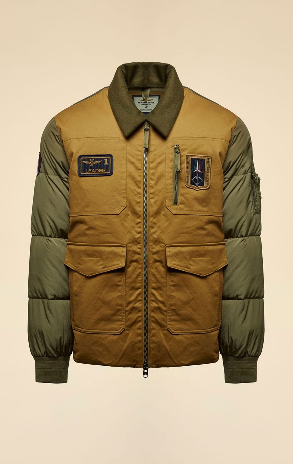 Куртка-пилот AERONAUTICA MILITARE FW 26/27/CN caffelatte/yellow curry (AB 3081) 