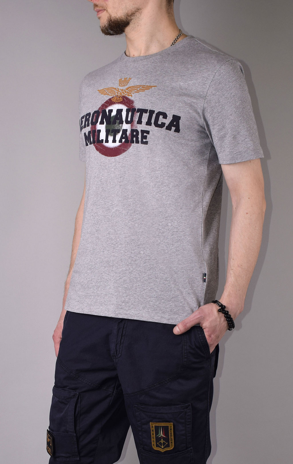 Футболка AERONAUTICA MILITARE SS 20/PT grigio melange (TS 1617) 