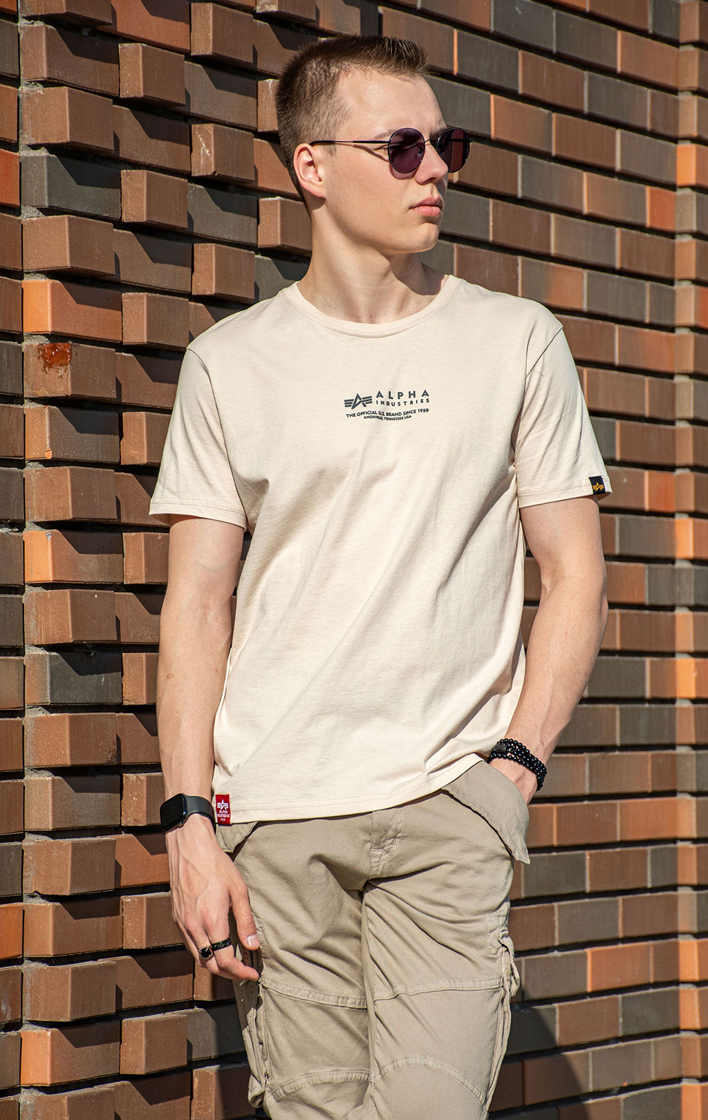Футболка ALPHA INDUSTRIES ALPHA WORDING T jet stream white 