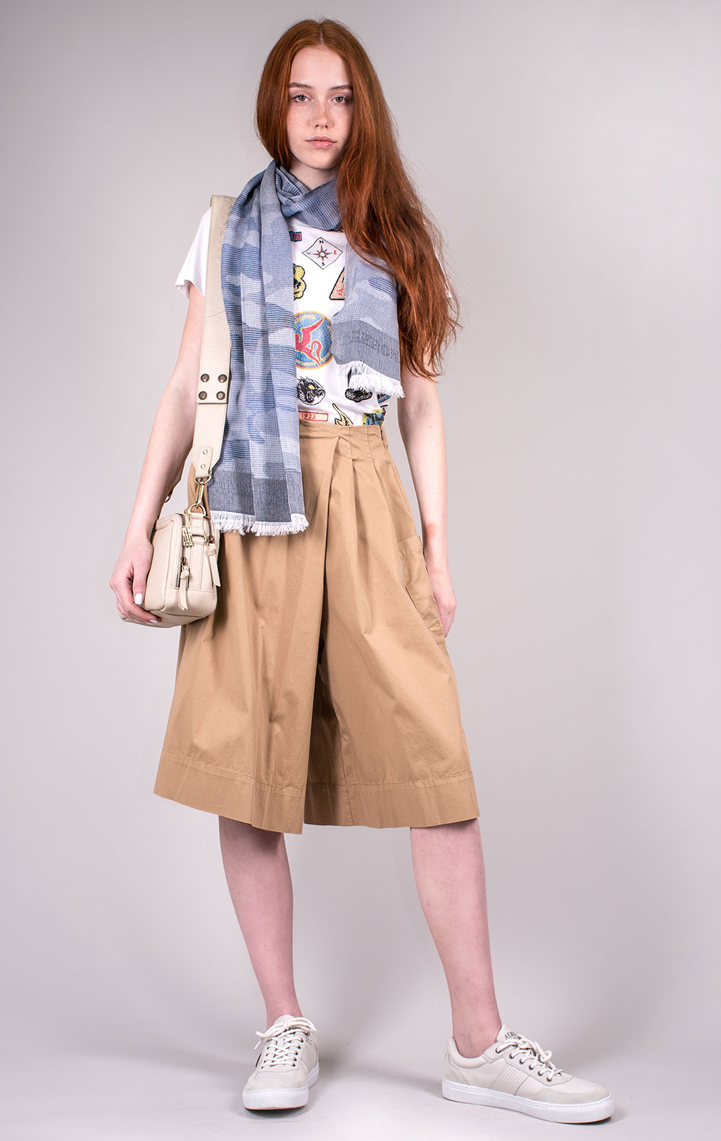 Женская юбка-шорты AERONAUTICA MILITARE SS 24 m/AL khaki (GP 004) 