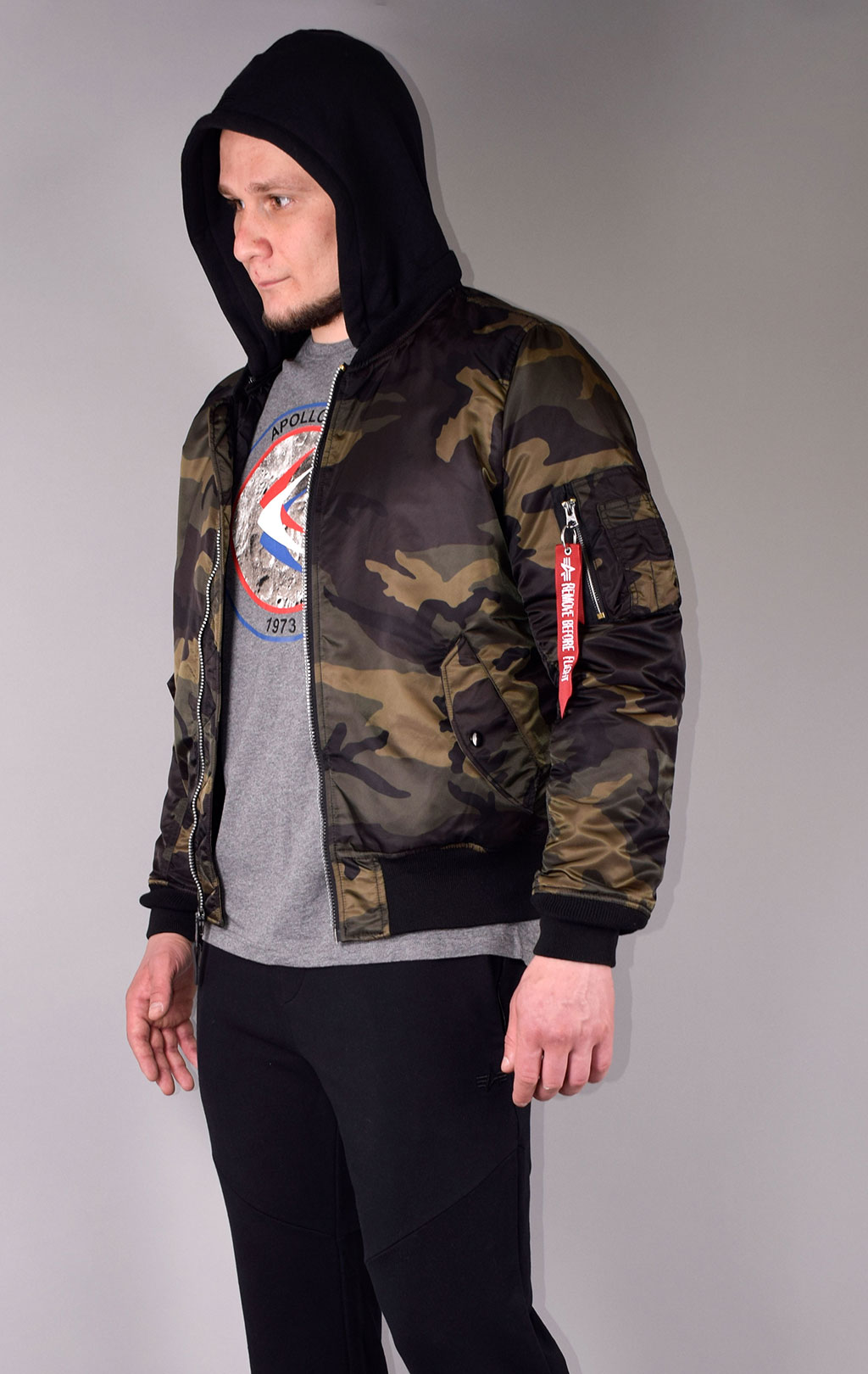 Куртка-бомбер ALPHA INDUSTRIES NATUS MA-1 dark woodland camo 