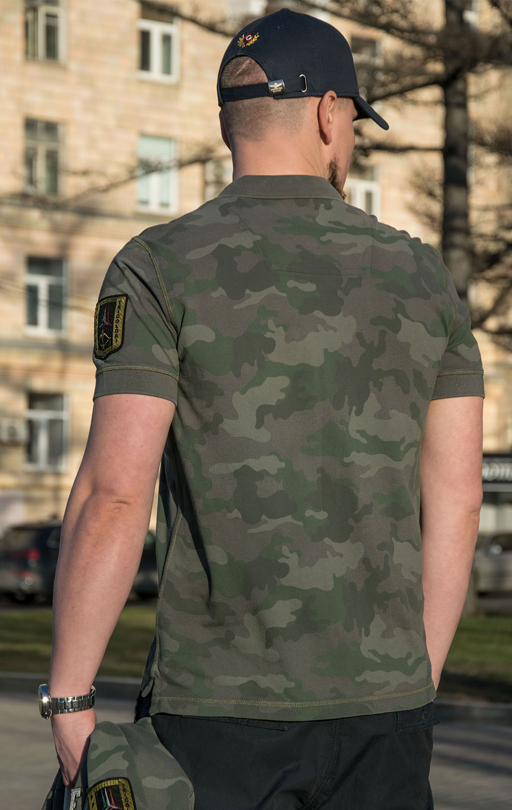 Футболка-поло AERONAUTICA MILITARE SS 23/IN camouflage pilot verde (PO 1674) 