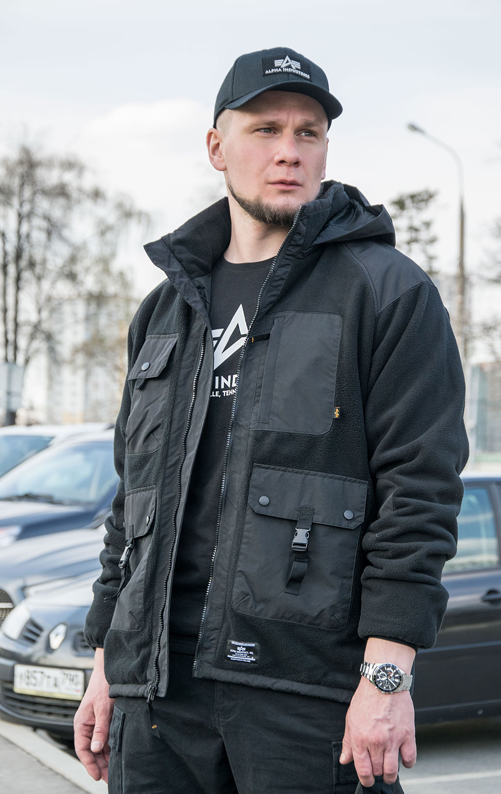 ALPHA INDUSTRIES MIXED MEDIA FLEECE FULL ZIP HOODIE FW
