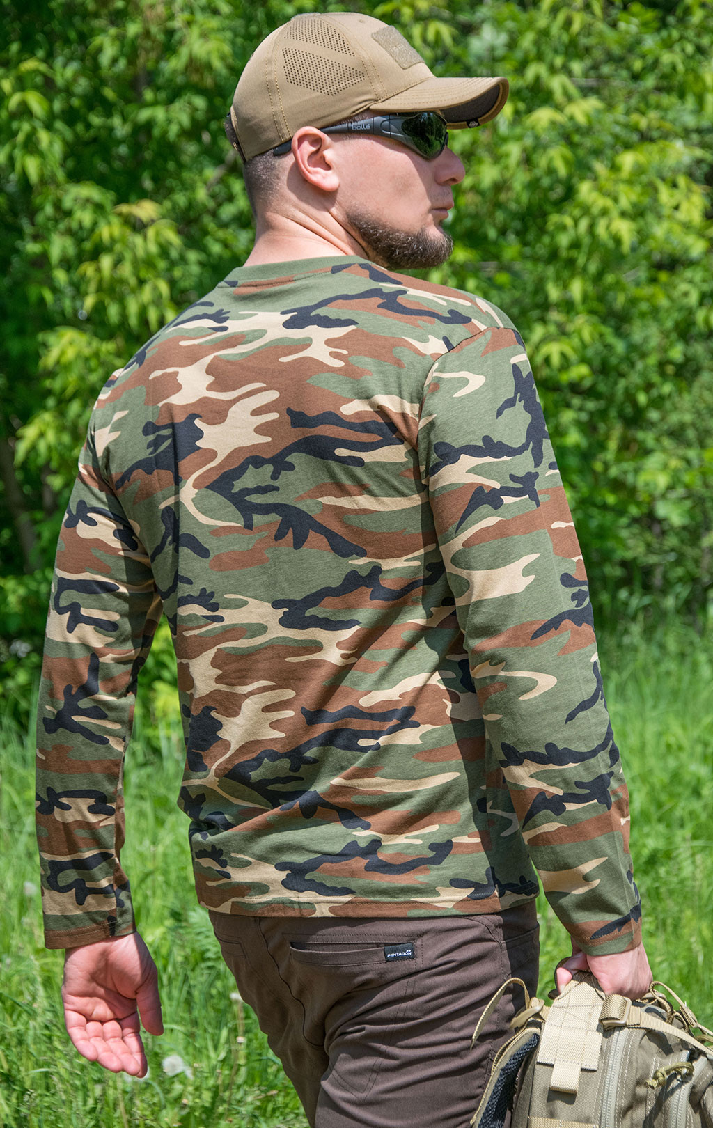 Футболка полевая Mil-Tec длинный рукав camo woodland 