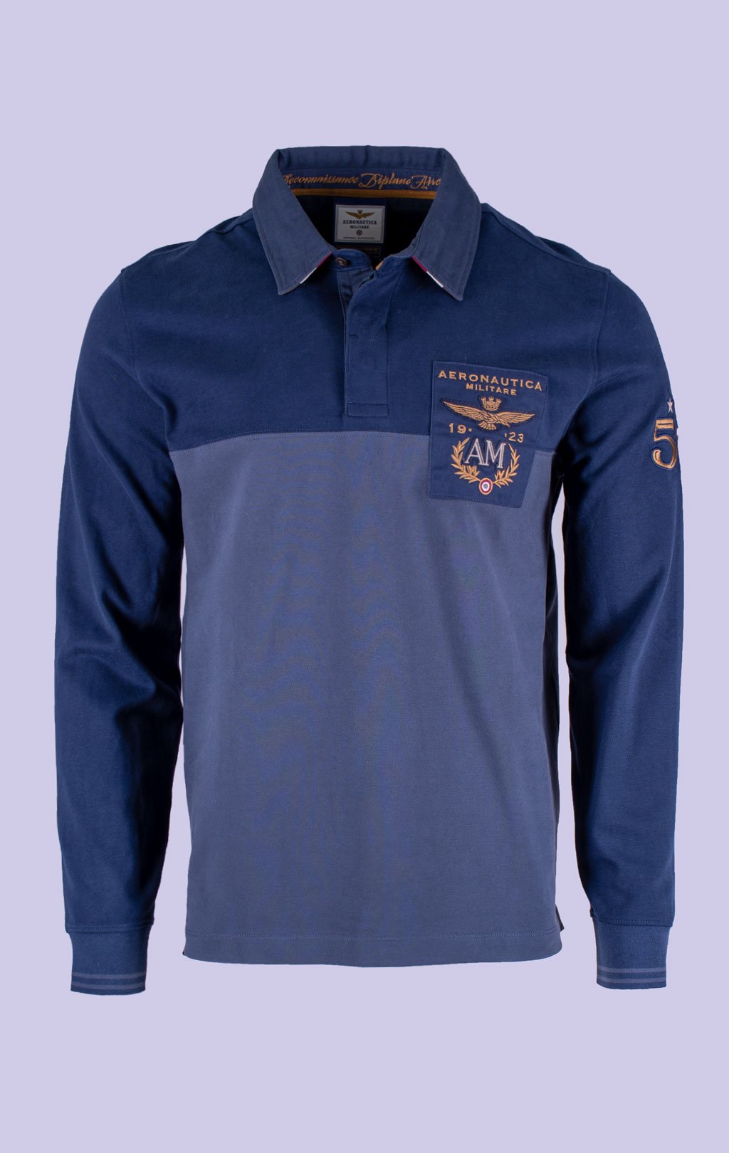 Поло-лонгслив AERONAUTICA MILITARE FW 26/27/BD blue navy/shark (PO 1950) 
