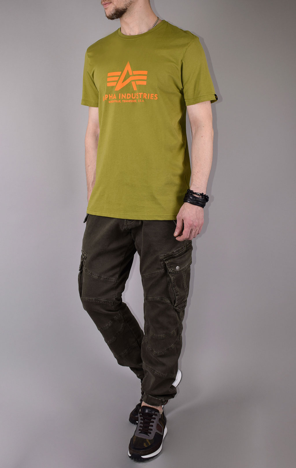 Футболка ALPHA INDUSTRIES BASIC T big size khaki green 