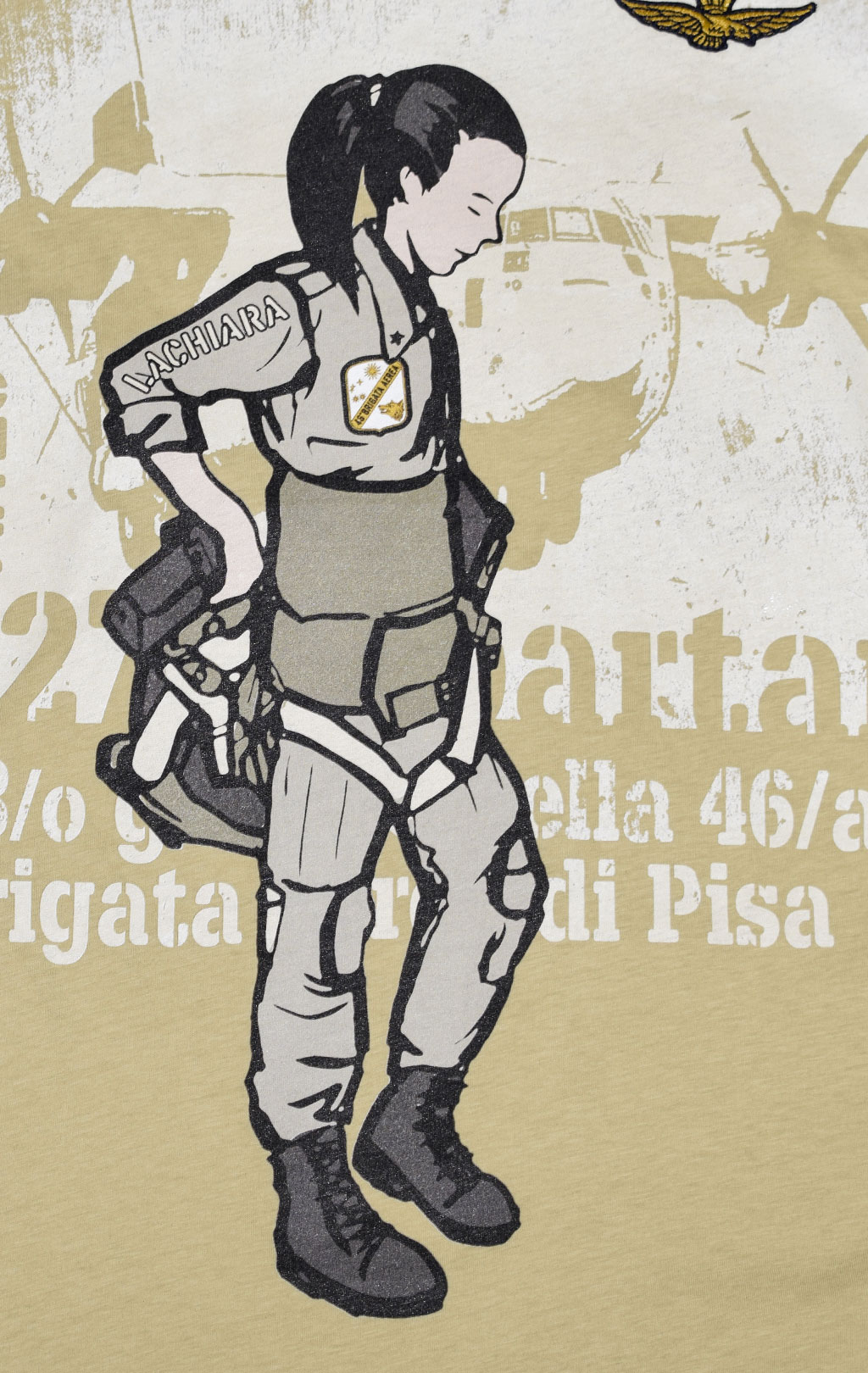 Женская футболка AERONAUTICA MILITARE SS 22/PT khaki (TS 1973) 