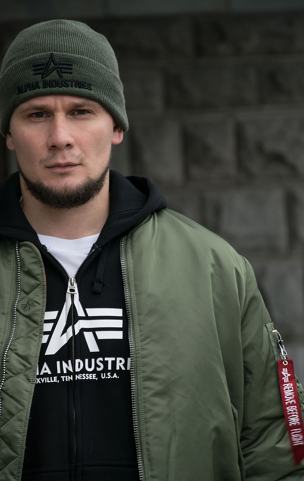 Green alpha industries shop ma1 bomber jacket