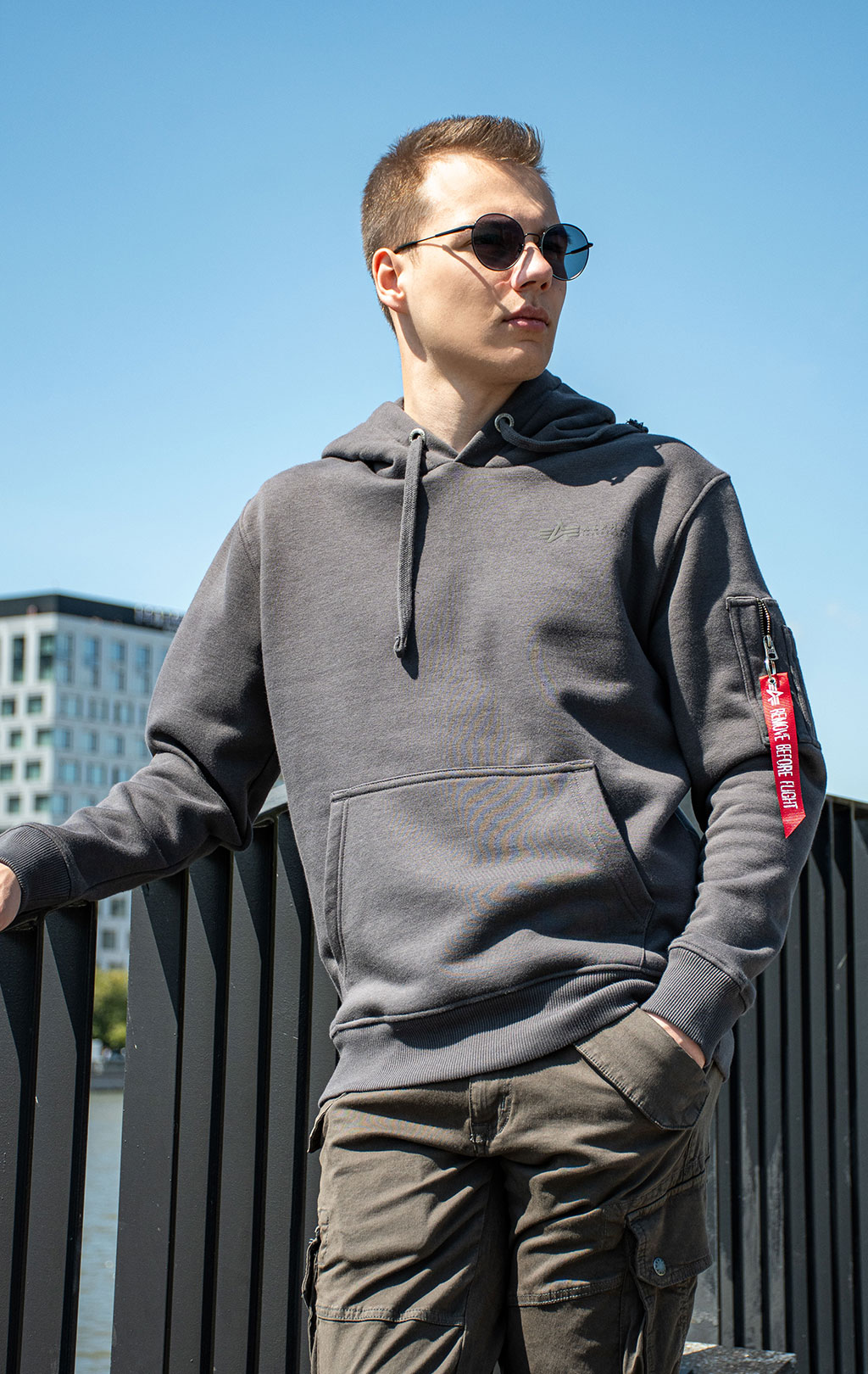 Толстовка ALPHA INDUSTRIES AIR FORCE HOODY vintage grey 